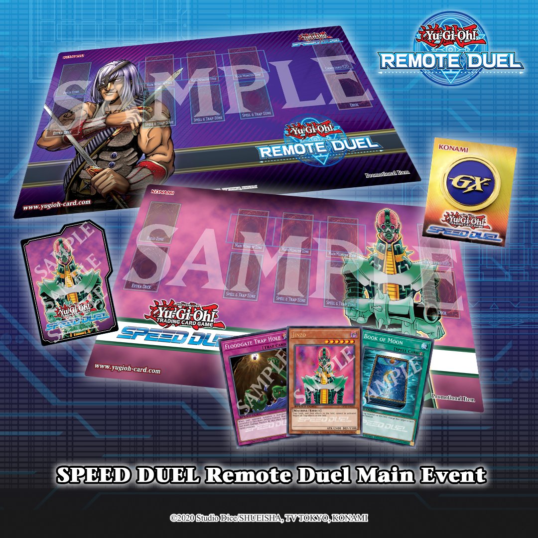 The North America Yu-Gi-Oh! Remote Duel Main Event Series are happening on November 23-24! Participate in the #YuGiOhTCG Speed Duel Remote Duel Main Event to win exclusive prizes. 

11/23: Speed Duel @ 10AM MT 

More info here: bit.ly/3Ae0XQp