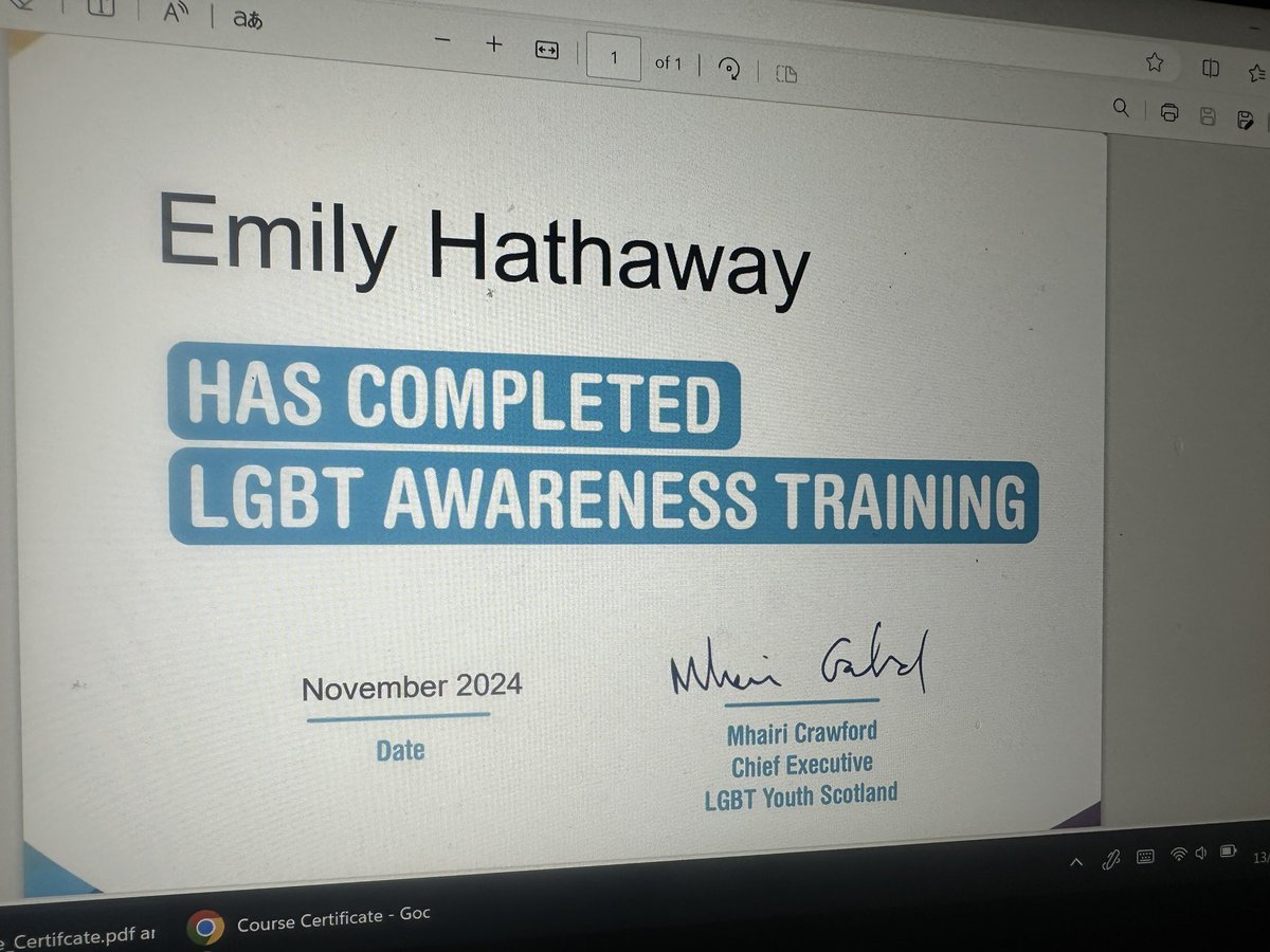 mrs_hathaway's tweet photo. Just completed my LGBT Awareness Training as part of our school’s work towards achieving the Gold Charter @NewbattleLGBT https://t.co/ZsODZ6P6a2