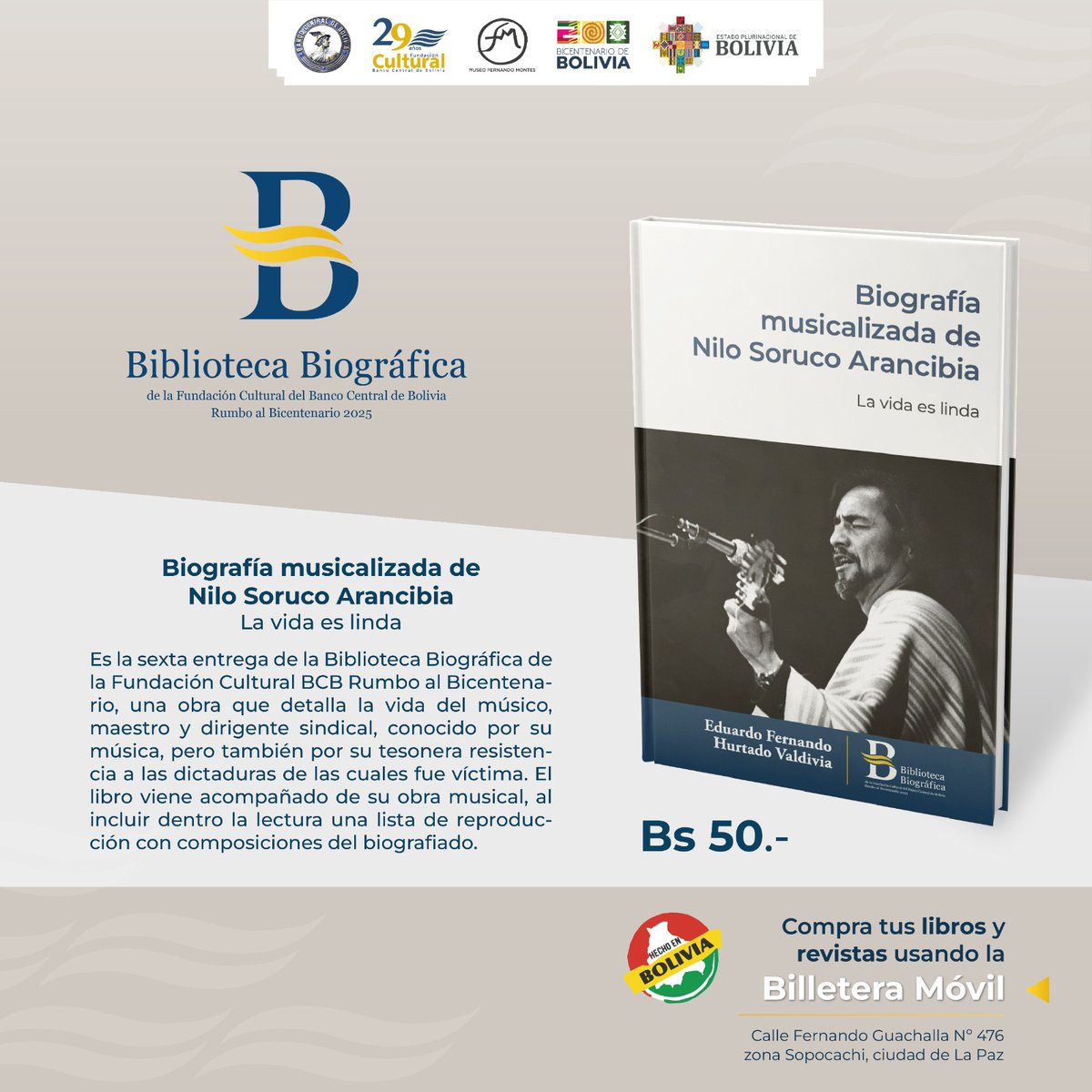 #FCBCB| 𝑩𝒊𝒃𝒍𝒊𝒐𝒕𝒆𝒄𝒂 𝑩𝒊𝒐𝒈𝒓𝒂́𝒇𝒊𝒄𝒂 𝒅𝒆 𝒍𝒂 𝑭𝑪-𝑩𝑪𝑩 𝑹𝒖𝒎𝒃𝒐 𝒂𝒍 𝑩𝒊𝒄𝒆𝒏𝒕𝒆𝒏𝒂𝒓𝒊𝒐 2025 - 𝑵𝒊𝒍𝒐 𝑺𝒐𝒓𝒖𝒄𝒐

#LaCulturaNosUne
#UnidosRumboAlBicentenario
#SomosUnPaisEstable