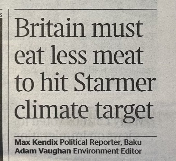 NO!

Britain must keep eating British meat to hit <a href="/Keir_Starmer/">Keir Starmer</a> climate target. Grazing livestock is essential for the health of our landscapes and soils; and maintaining our grasslands that store carbon. 

Someone take him to a regenerative farm soon!
<a href="/LoveBritishFood/">Love British Food</a>