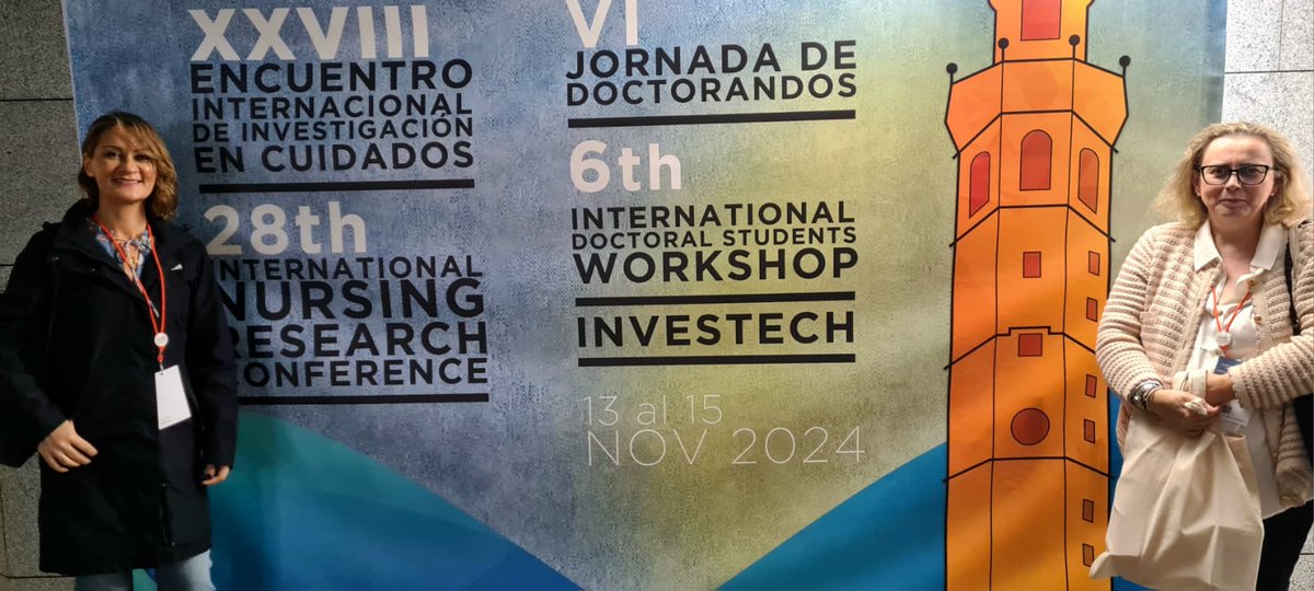 CAHU3Oriente's tweet photo. La Directora y Subdirectora de Gestión de Cuidados y Enfermería, @IsabelP64055048 y @Bebra_enf, participan en el XXVIII Encuentro Internacional de Investigación en Cuidados 🩺🌍, donde presentan los resultados del Despliegue del Proyecto Nursing Research Challenge en el Área Sanitaria V 🏥📊. ¡Gran trabajo y compromiso! 🔝👏✨ #InvestigaciónEnEnfermería #CuidadoInnovador
