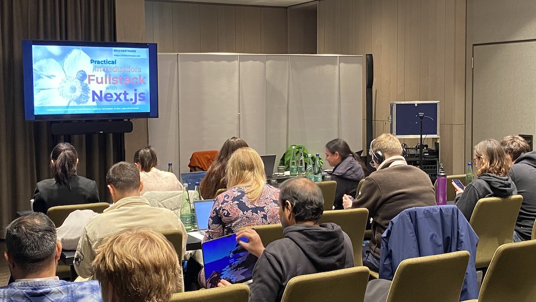 Today at #iJS I gave an introduction talk into #Fullstack development with #NextJS. We great questions and comments. Thanks a lot! 

You can find the slides and the example code here: nilshartmann.net/t/a-practical-…

See you next time! 👋

#React #Webdevelopment