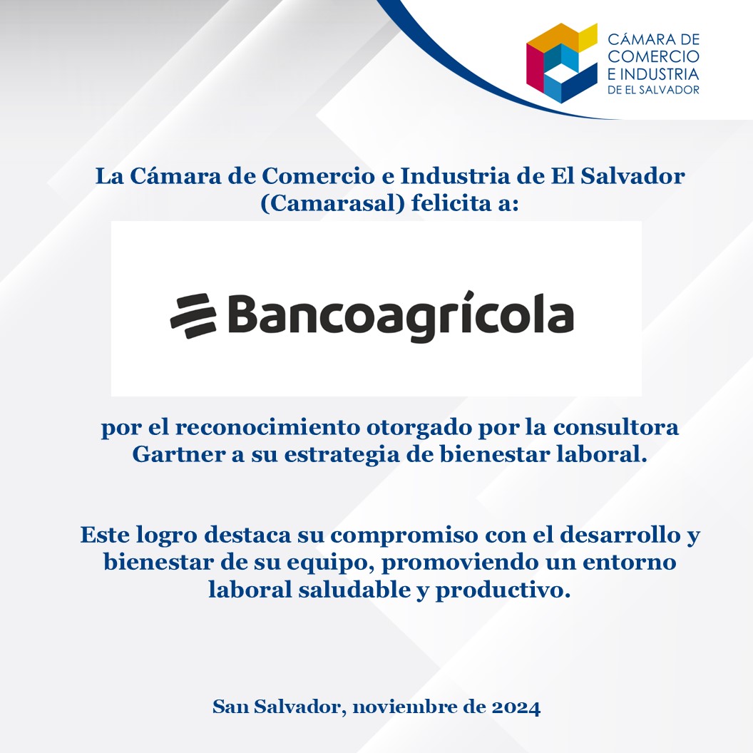 camarasal's tweet photo. #Camarasal felicita a @bancoagricolasv por el reconocimiento de Gartner a su estrategia de bienestar laboral.
Su compromiso con el bienestar de sus colaboradores y su impacto positivo en el sector empresarial son ejemplo a seguir.
Son #OrgulloCamarasal https://t.co/sQFhTeZ2XM