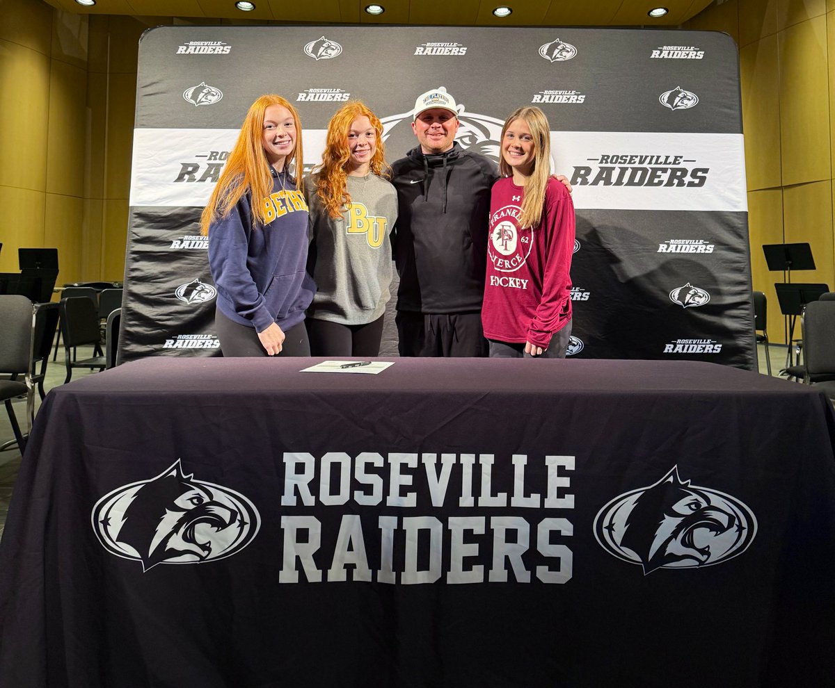 🔏National Signing Day! Congratulations Sophie, Olivia, Annie and Addison. Keep up the great work on the ice, field and classroom!