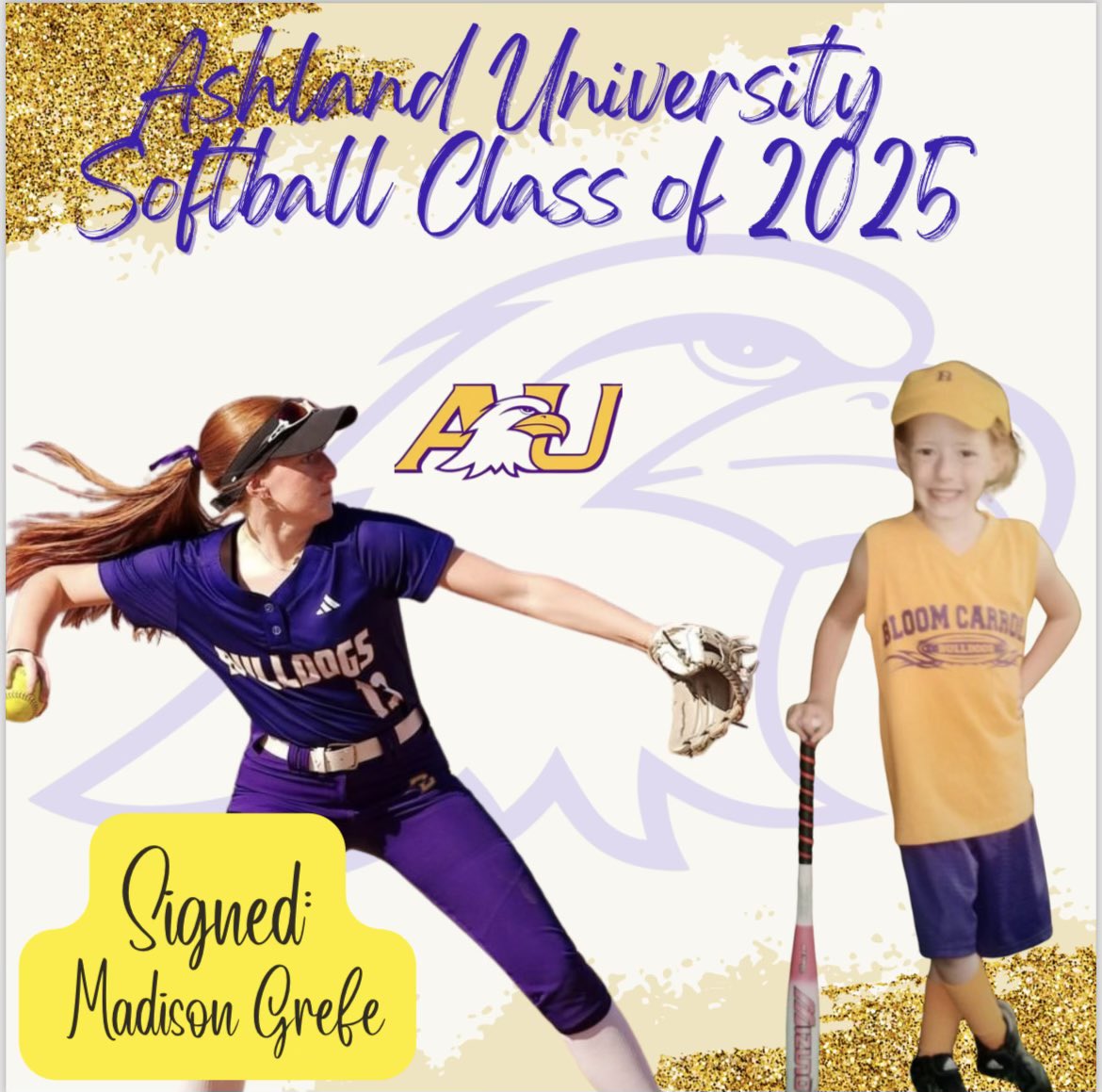 Ashland University Softball (@ashlandusball) on Twitter photo Ashland University Softball welcomes 2025 OF/MI <a href="/MadiGrefe_2025/">Madison Grefe</a> to Eagle Nation!
π«Bloom Carrol High School Ashland University Softball welcomes 2025 OF/MI <a href="/MadiGrefe_2025/">Madison Grefe</a> to Eagle Nation!
π«Bloom Carrol High School