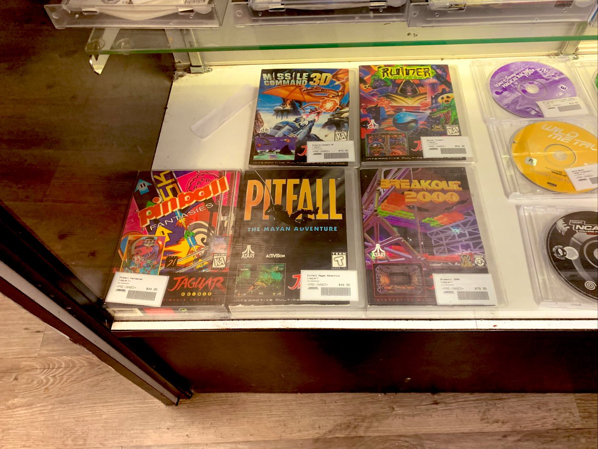 ballistikcoffee's tweet photo. You can still find #Atari #Jaguar #games in the wild… even in lil old ABQ! #GamersAnonymous #gaming @atari #Pitfall #breakout2000 #pinball #missilecommand3d #bcb https://t.co/Rx0XrRkcys