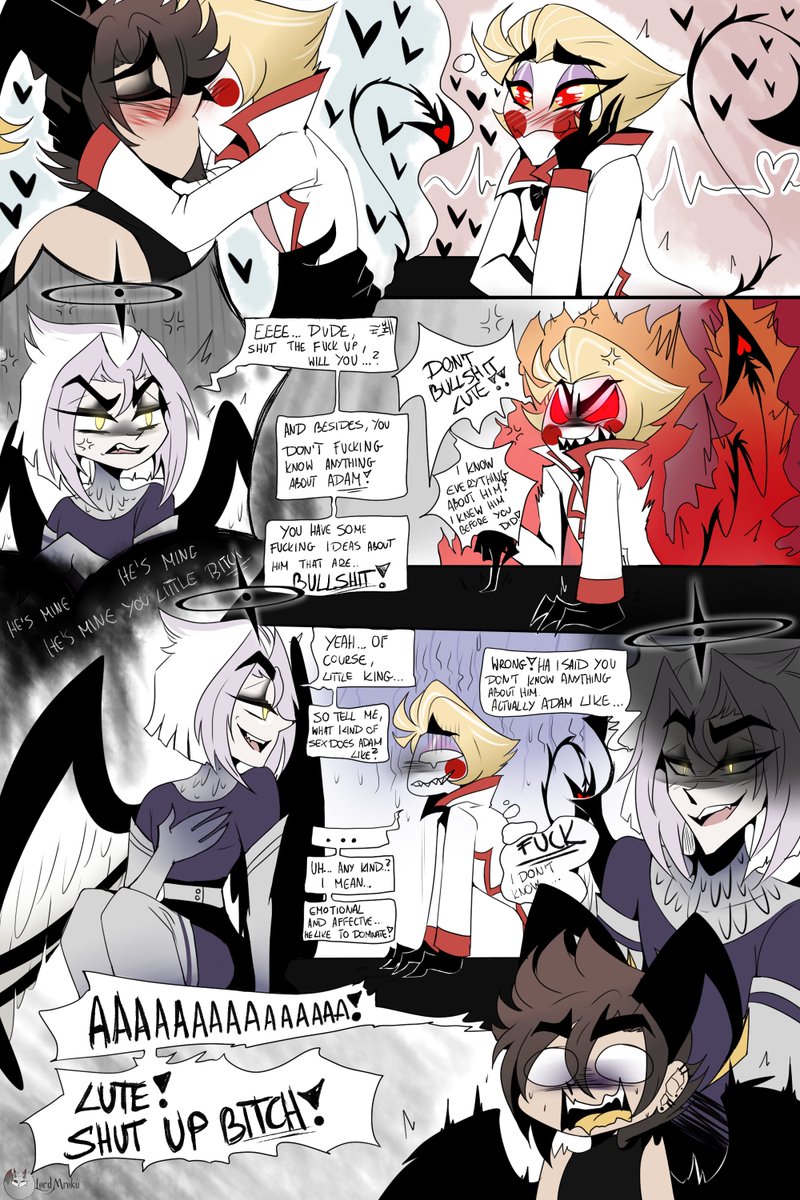 AlurionNox's tweet photo. New Comics? Part 1? Guys... we got it! new headcanon! New beginning! #Lucfer, #Adam and #maleLute. What will come of it??? #adamsapple #guitarspear #HazbinHotelAdam #HazbinHotelLute #HazbinHotelLucifer #webcomics #hazbinhotel
What did Lute want to say?? https://t.co/8nsHnMQY47