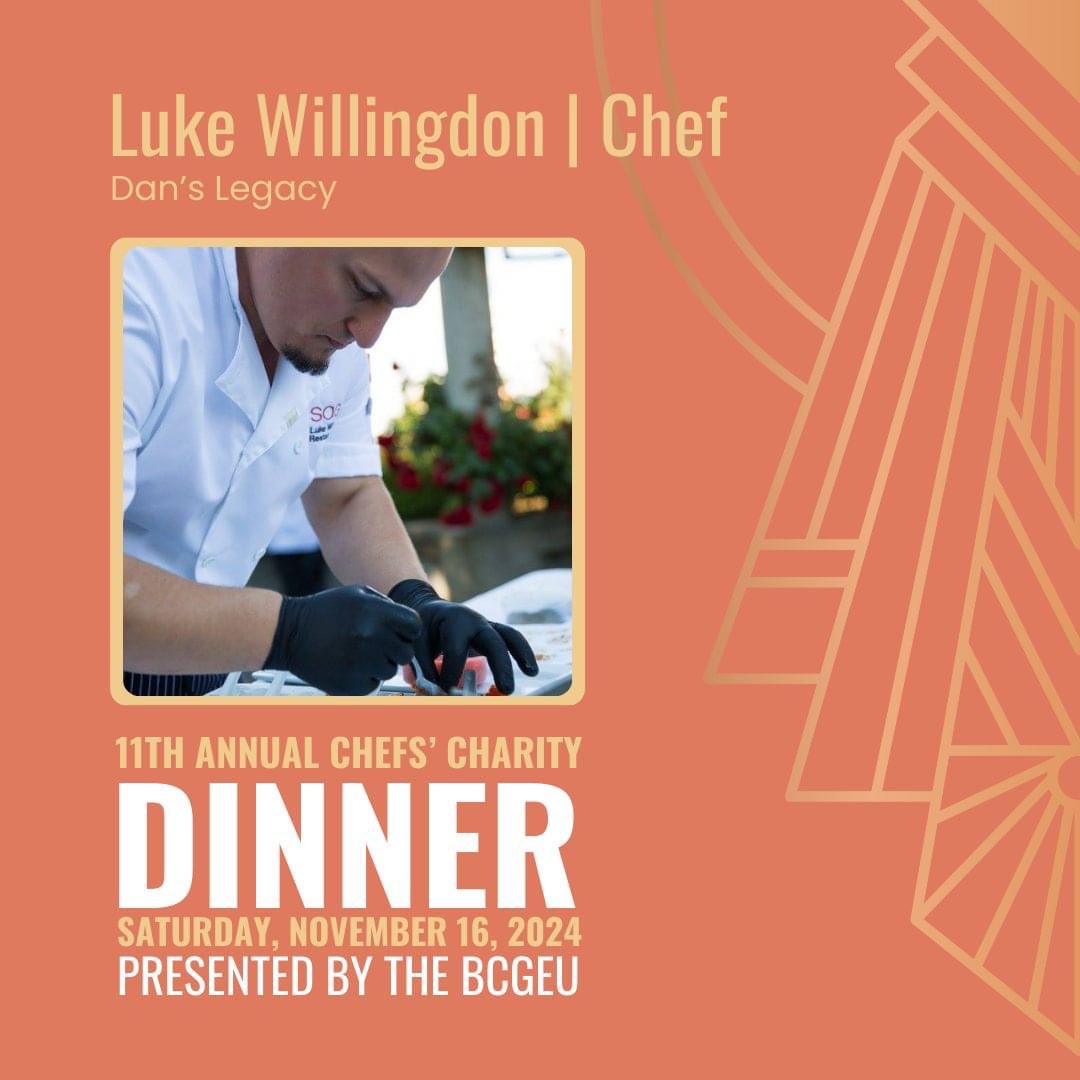 DansLegacyBC's tweet photo. Our very own Chef Luke Willingdon will be one of two chefs offering an interactive tasting station at this year's charity gala.

The repsonse to the gala has been amazing and tickets are now SOLD OUT but you can still sample Luke's incredble food at Dan's Diner. https://t.co/MmqZrEBnXx