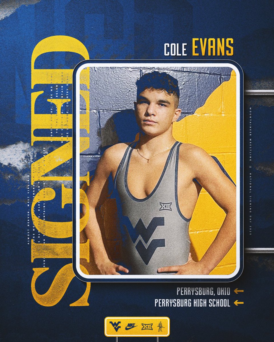 WVUWrestling's tweet photo. Welcome to Almost Heaven, Cole Evans! 

- Two-time Ohio state champion
- 2024 Grappler Fall Classic champion
- #24 at 150 according to MatScouts
- #179 on MatScouts Class of 2025 Big Board

Lets go! #HailWV https://t.co/5EztUa2psK