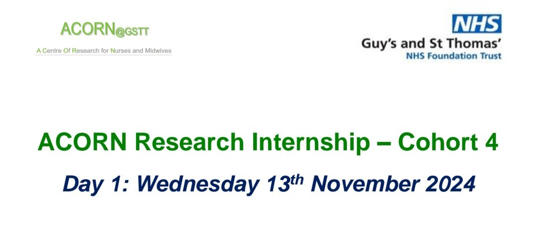 Rachael Gardner (@rachgresearch) on Twitter photo Such a brilliant day starting out as an ACORN Research Intern <a href="/GSTTnhs/">Guy's and St Thomas'</a> <a href="/GSTT_NMResearch/">Nursing and Midwifery Research</a>. Excited for the next 9 months 😀 Such a brilliant day starting out as an ACORN Research Intern <a href="/GSTTnhs/">Guy's and St Thomas'</a> <a href="/GSTT_NMResearch/">Nursing and Midwifery Research</a>. Excited for the next 9 months 😀
