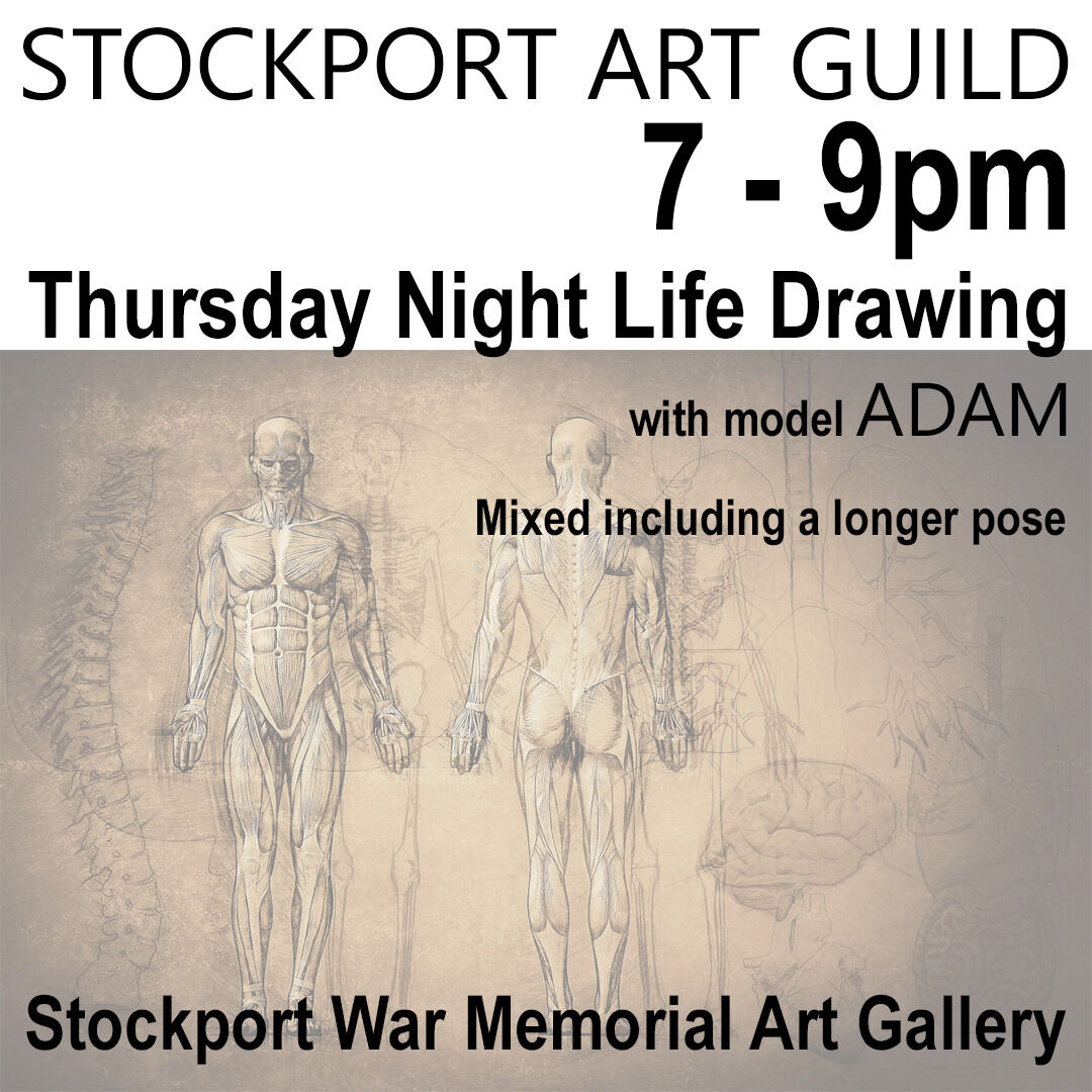 🎨 Join us Thursday night from 7pm for <a href="/StkptArtGuild/">Stockport Art Guild</a> life drawing with Adam! 
Mixed poses; Shorter poses and a long pose.  
All are welcome. Members and non-members alike. Sessions are untutored, allowing you to work freely with your own materials. It's a relaxed atmosphere. 🖌️