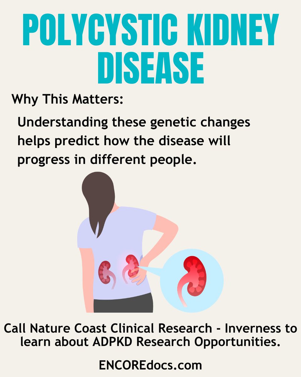 Encore_Research's tweet photo. Understanding ADPKD better can lead to improved treatments and outcomes for those affected. If you or a loved one has ADPKD, consider joining a study to help advance research. 💡 #ADPKD #KidneyHealth #Genetics
https://t.co/U7meMll6Wl https://t.co/PVSjyenQBp