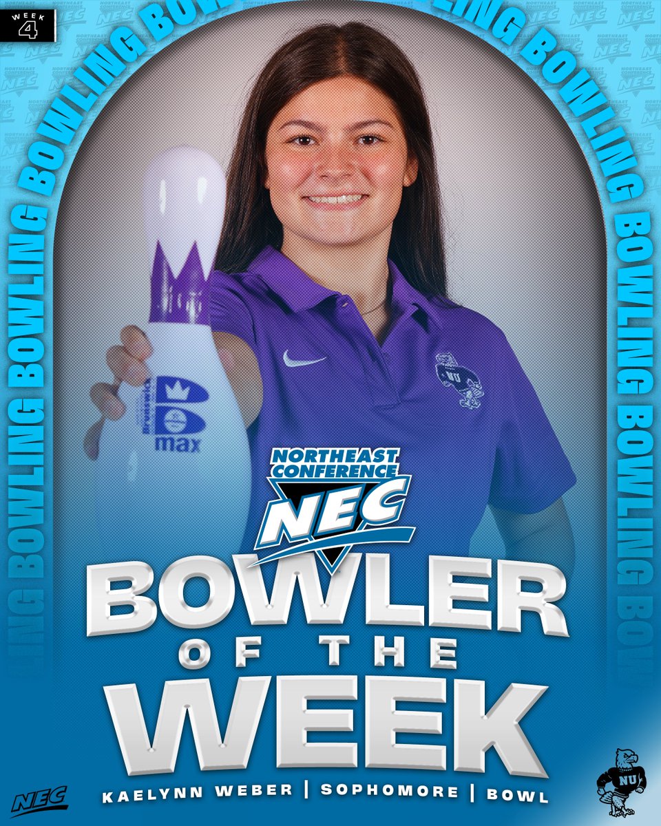 🎳🏅The #NECBOWL Bowler of the Week is 𝗞𝗮𝗲𝗹𝘆𝗻𝗻 𝗪𝗲𝗯𝗲𝗿 from <a href="/NUPurpleEagles/">Niagara Purple Eagles</a>‼️ 

» Posted the best traditional average in the NEC (19.30)
» Named to All-Tournament Team at the 🟣🦅 hosted event

#NECelite📜 x #NECBOW