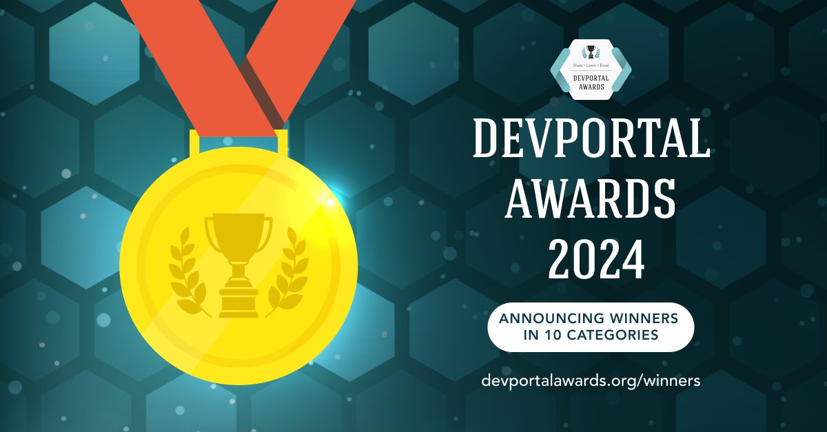 ✨✨The Results Are In ✨✨

Congratulations to the 2024 #DevPortalAwards Winners who have set new standards in #developerportal excellence! 

A huge thank you to everyone who joined us for the online gala today, and kudos to our jurors for their dedication and insights!