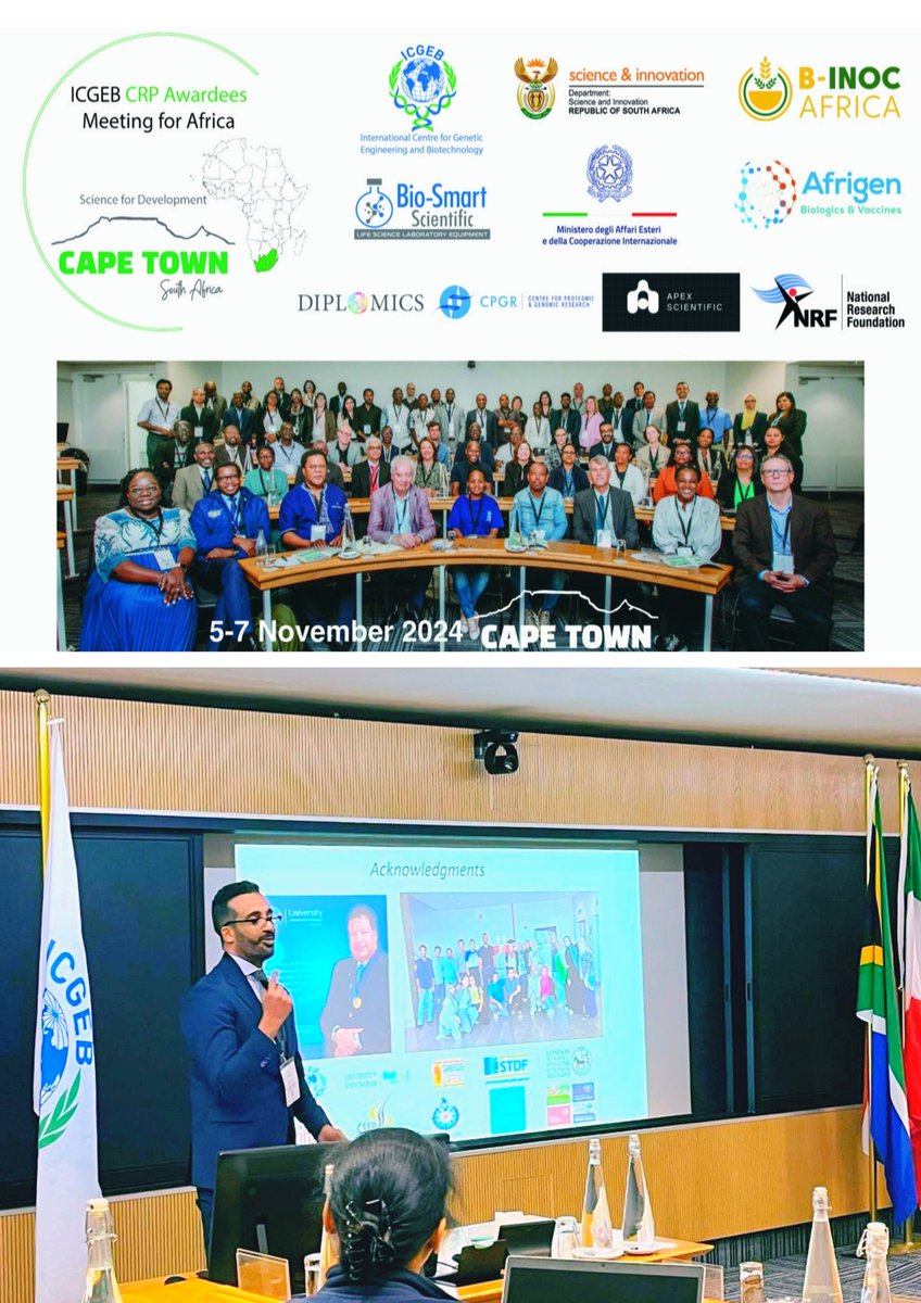 Elhadid76533907's tweet photo. Pleasured to attend and speak at the first @ICGEB CRP Awardees Meeting for Africa, bringing together 80 delegates from 19 countries and providing a great platform to present our research group’s work. https://t.co/MiTMmzYz3E