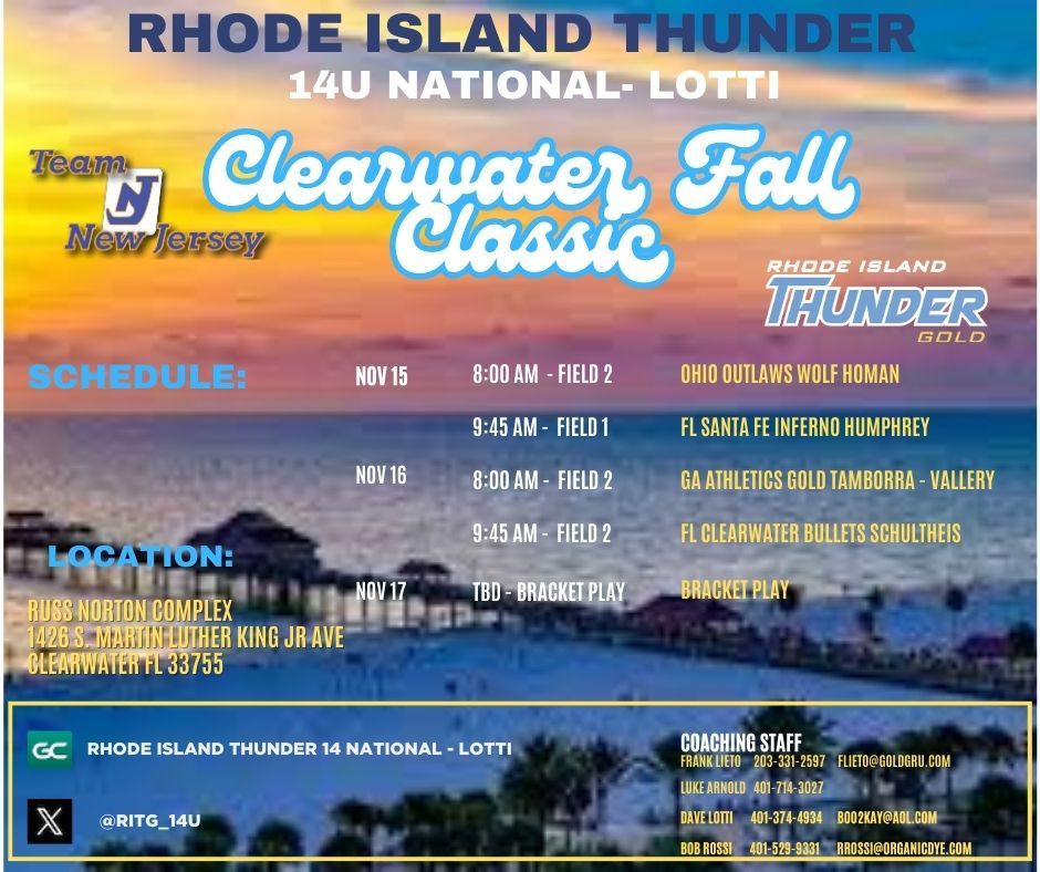 RI Thunder 14U National Team (@ritg_14u) on Twitter photo Excited to get back on the road this weekend for the Clearwater Fall Classic 🌟✈️🌴 <a href="/TeamNJSoftball/">Team NJ Softball</a> . Come see this talented group of futures! 👇 Excited to get back on the road this weekend for the Clearwater Fall Classic 🌟✈️🌴 <a href="/TeamNJSoftball/">Team NJ Softball</a> . Come see this talented group of futures! 👇
