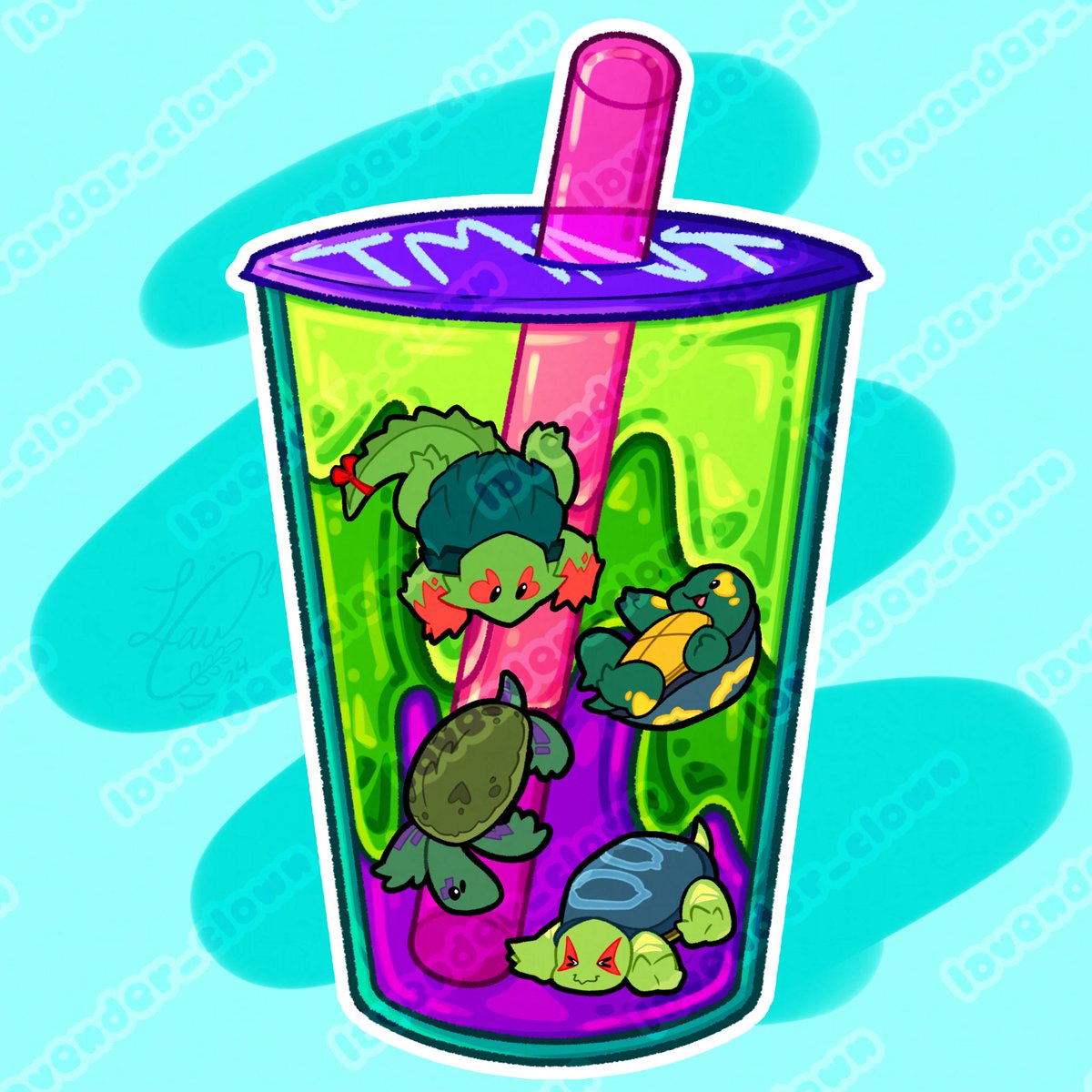 lavender_clown's tweet photo. I DESIGNED A ROTTMNT SHAKER KEYCHAIN!!! It’s ooze boba and the boys are the boba :3
#rottmnt #TMNT #keychain #artbusiness #illustration https://t.co/NOfEBjW4XV