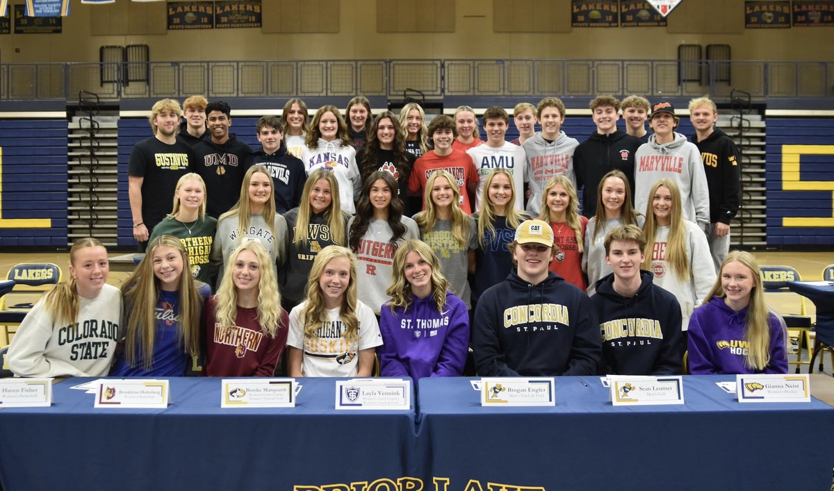 lakervb's tweet photo. Congratulations to Greta, Elli and Alivia who signed their NLI along with 35 other Lakers today. We wish you all the best as you continue your volleyball careers. #PL4L https://t.co/8ndcDzpWPj