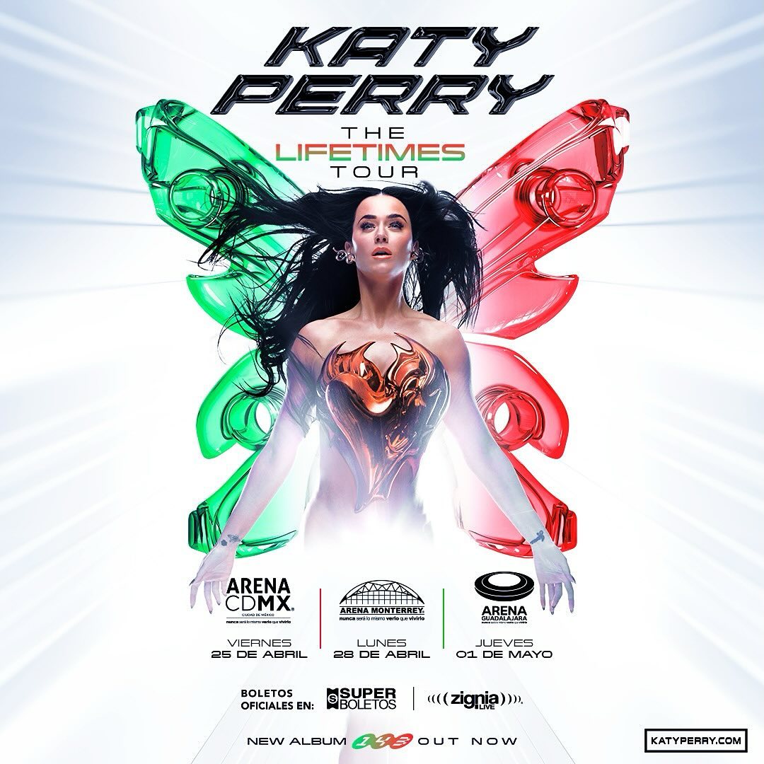¡#KatyPerry viene a México! #TheLifetimesTour en 2025 con presentaciones en #CDMX, #Monterrey y #Guadalajara.😍💗😱✨

¿Están listos para cantar sus éxitos juntos?😍🎶