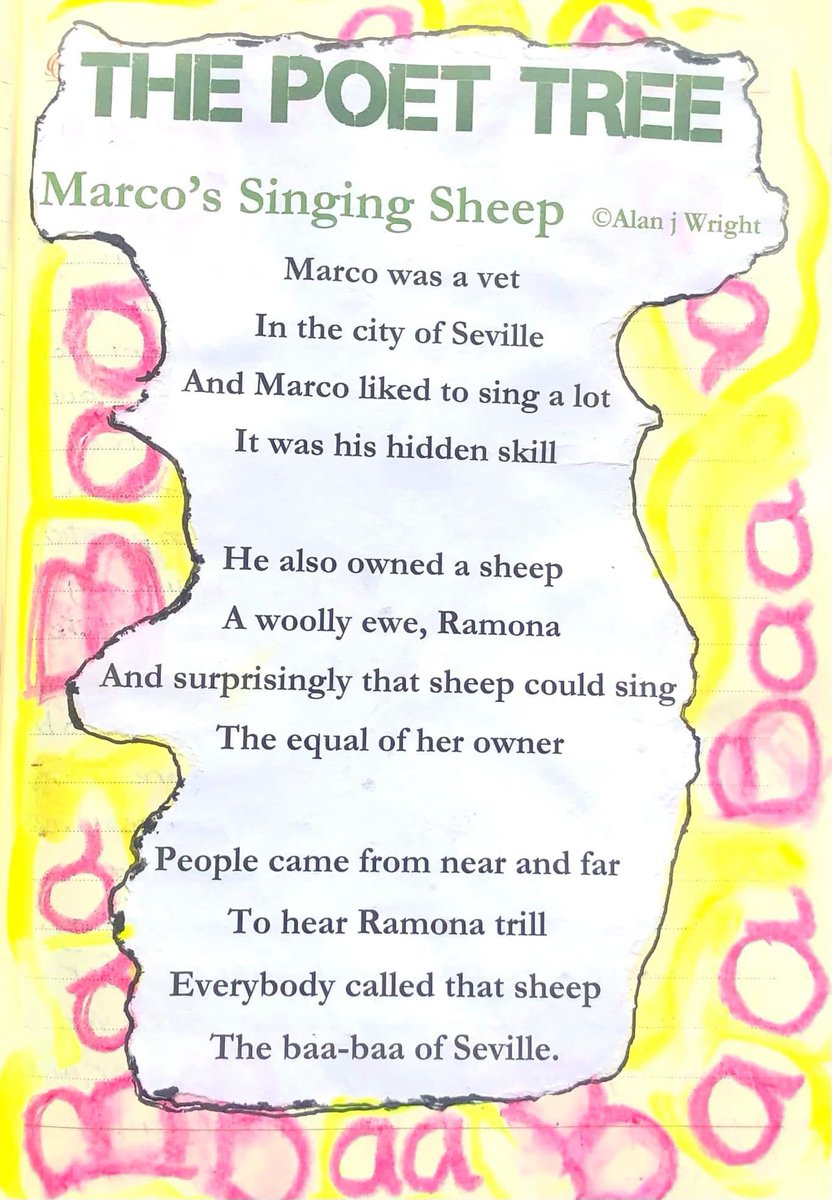 A reclaimed poem posting from The Poet Tree in the reserve beyond my study. 2 weeks in the elements. It's now housed safely in my notebook for posterity. 'Marco's Singing Sheep.'