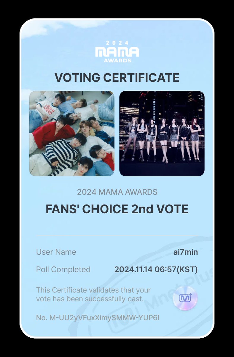 Ai7Min's tweet photo. #2024MAMAVOTE #zerobaseone https://t.co/SbsHVHMEUj