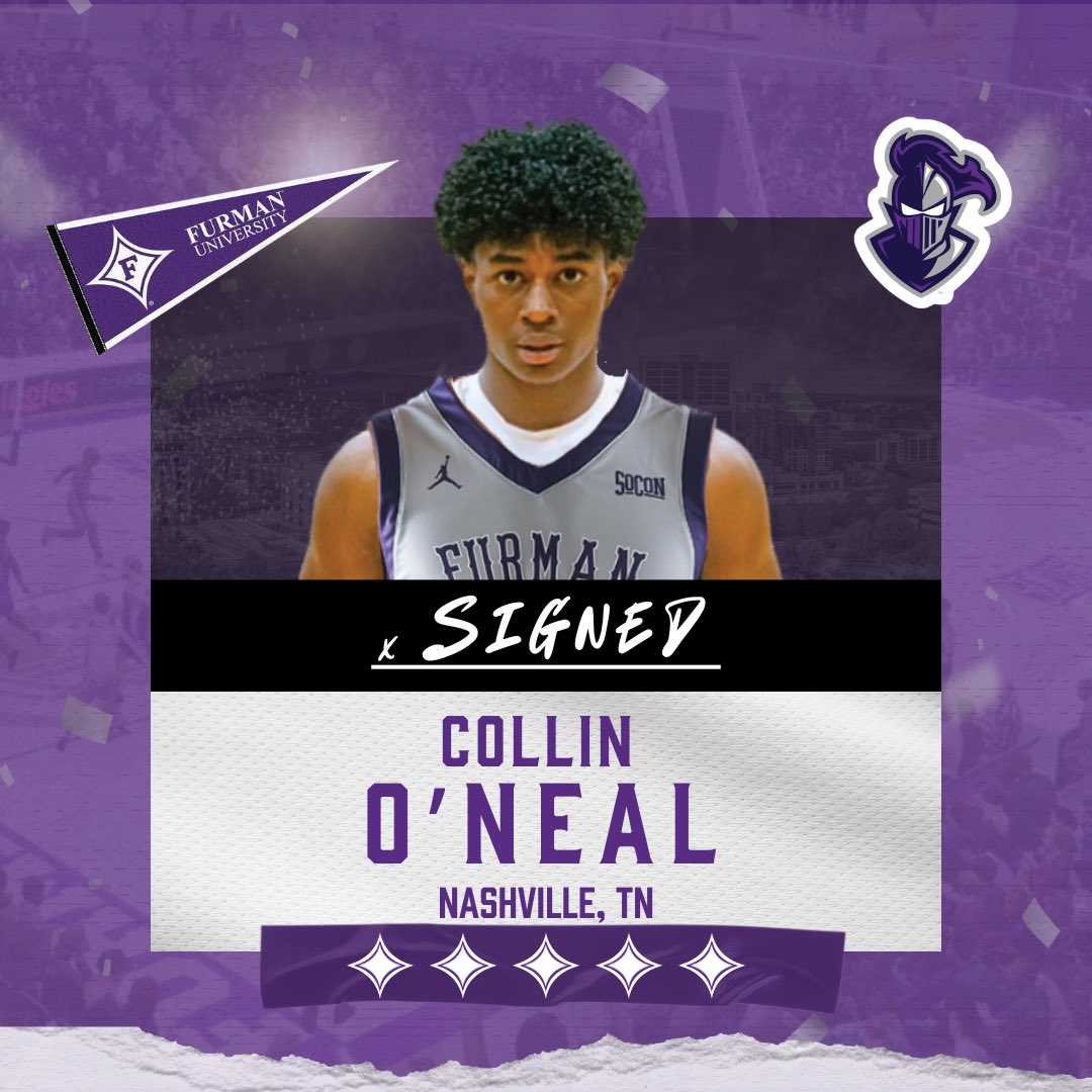 FurmanMBB's tweet photo. Officially #AllDIN 🏀

Welcome to the Furman Family, Collin O’Neal! https://t.co/zTGz5nYgAe