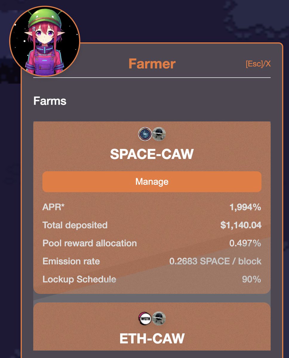 Interested in doing something with your $CAW on <a href="/base/">Base</a> ? Check out our Farming pools!

Offering $CAW - $SPACE at 1994% APR
and 
$CAW - $ETH 1364% APR

<a href="/crow_with_knife/">crow with knife</a>