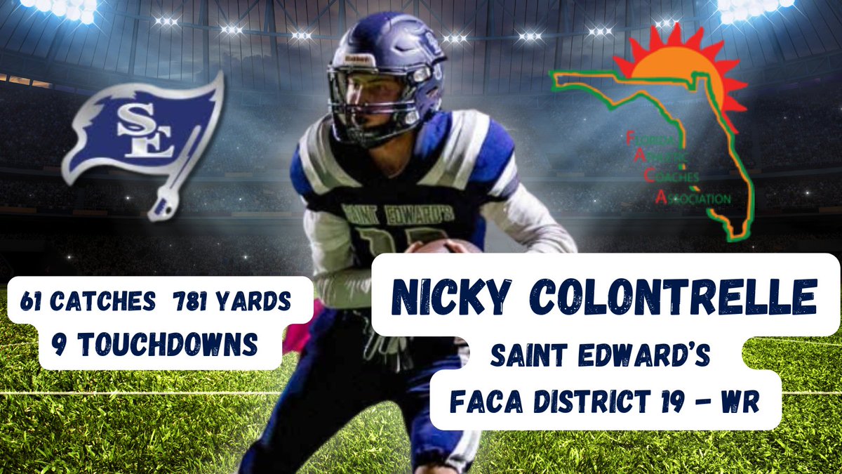 J.P. Antosh (@j_antosh) on Twitter photo Congrats to <a href="/ncolontrelle11/">Nicky Colontrelle</a> on being selected by FACA as a District 19 Wide Receiver! <a href="/StEdsAthletics/">StEdsAthletics</a> <a href="/SESFootball/">SES Pirate Football</a> <a href="/Coach__Scho/">Coach Scho</a> Congrats to <a href="/ncolontrelle11/">Nicky Colontrelle</a> on being selected by FACA as a District 19 Wide Receiver! <a href="/StEdsAthletics/">StEdsAthletics</a> <a href="/SESFootball/">SES Pirate Football</a> <a href="/Coach__Scho/">Coach Scho</a>