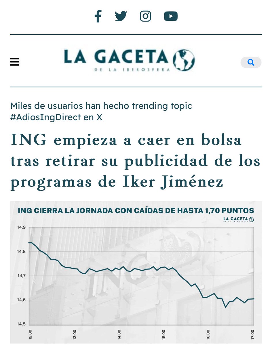 Pues parece que lo de <a href="/ING_es/">ING España</a> no ha sido solo una pataleta de Twitter