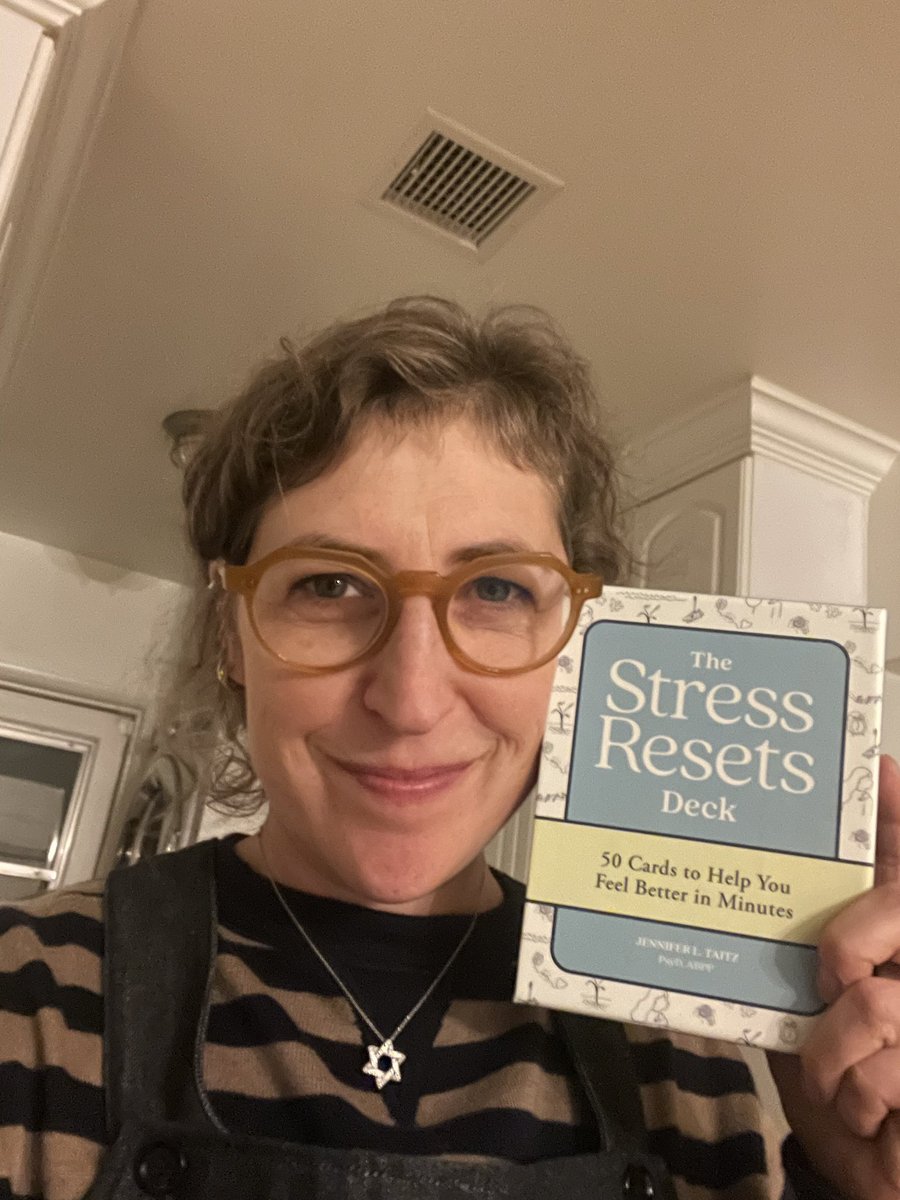 missmayim's tweet photo. Excited to share ‘Stress Resets’ by Dr. Jenny Taitz, who’s been featured on the MBB Podcast (@drjennytaitz)! This deck is designed to provide quick, evidence-based coping strategies when emotions run high. Perfect as a reminder to choose self-efficacy over stress—great for friends, clients, or as a thoughtful gift. Check out more about this valuable tool here: https://t.co/XvrBQHUbsT