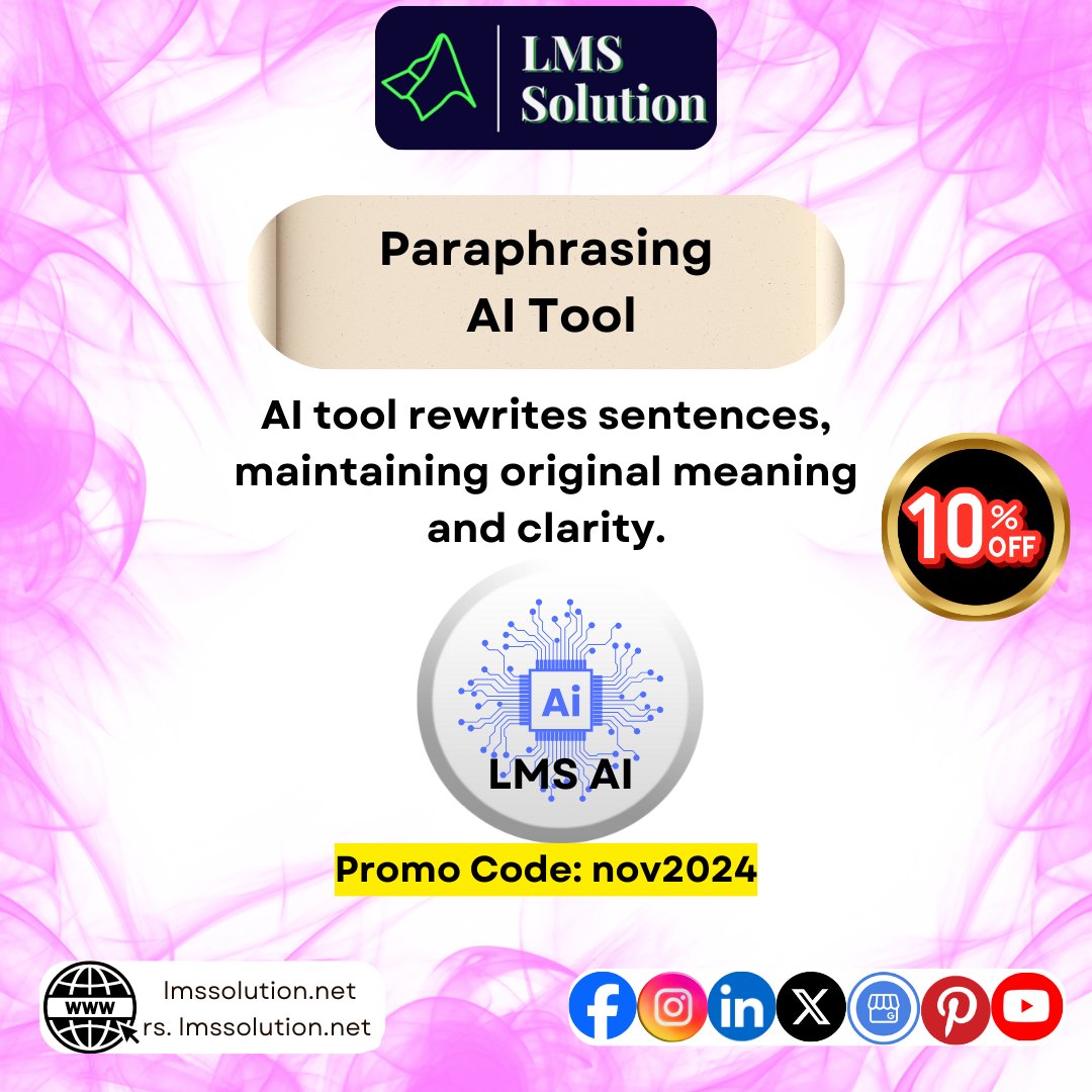 Lms_Solution's tweet photo. Sentence Rewriter: AI Clarity Maintenance Tool
https://t.co/z8X6whqhOS
#AITool #SentenceRewriting #OriginalMeaning #Clarity #Technology #Efficiency #Paraphrasing #Language #Innovation #Solutions #Productivity #LanguageProcessing #Originality #ContentCreation #WritingAssistant https://t.co/ct8ZPHJxlJ