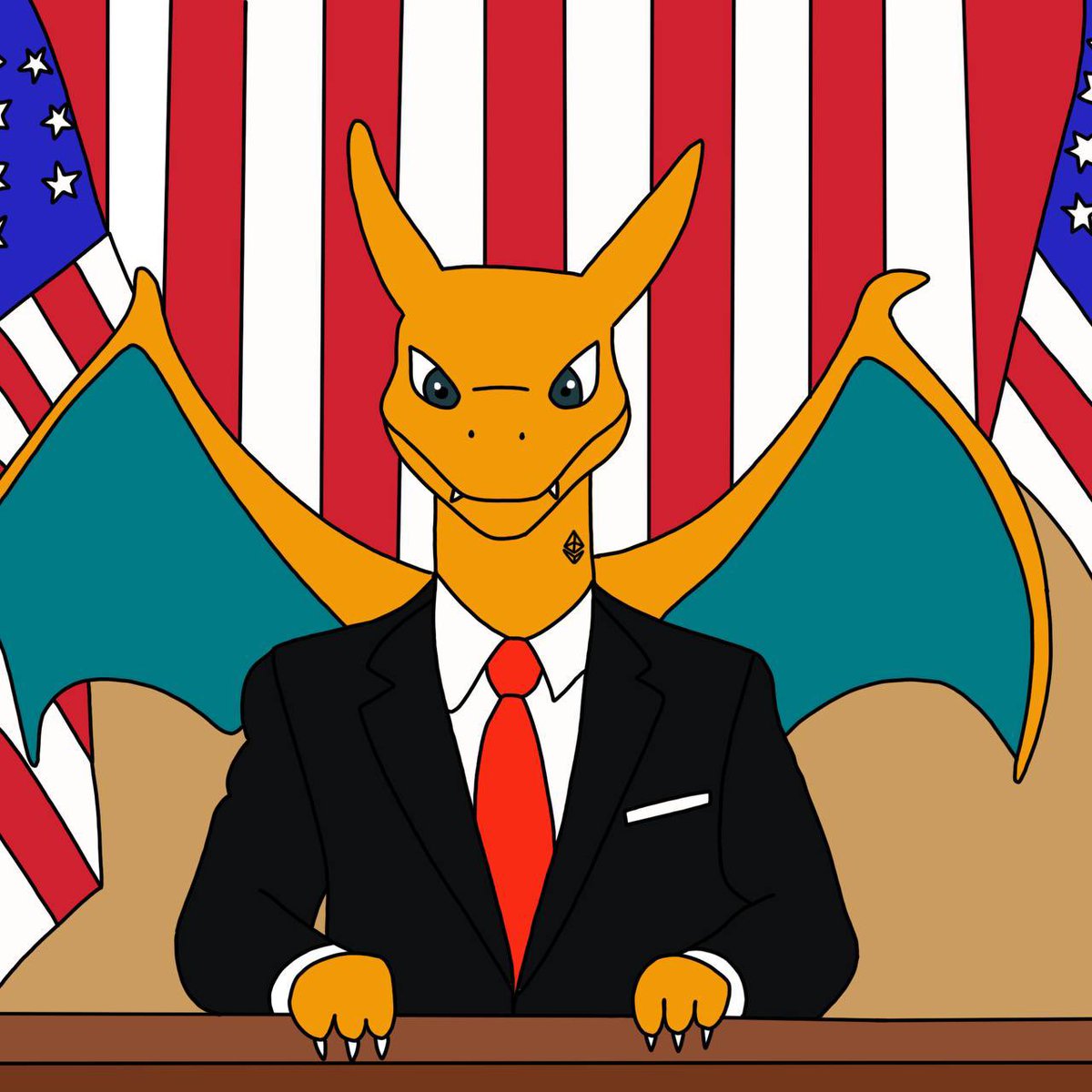 The only president I recognise and it’s a #CHARIZARD 🔥