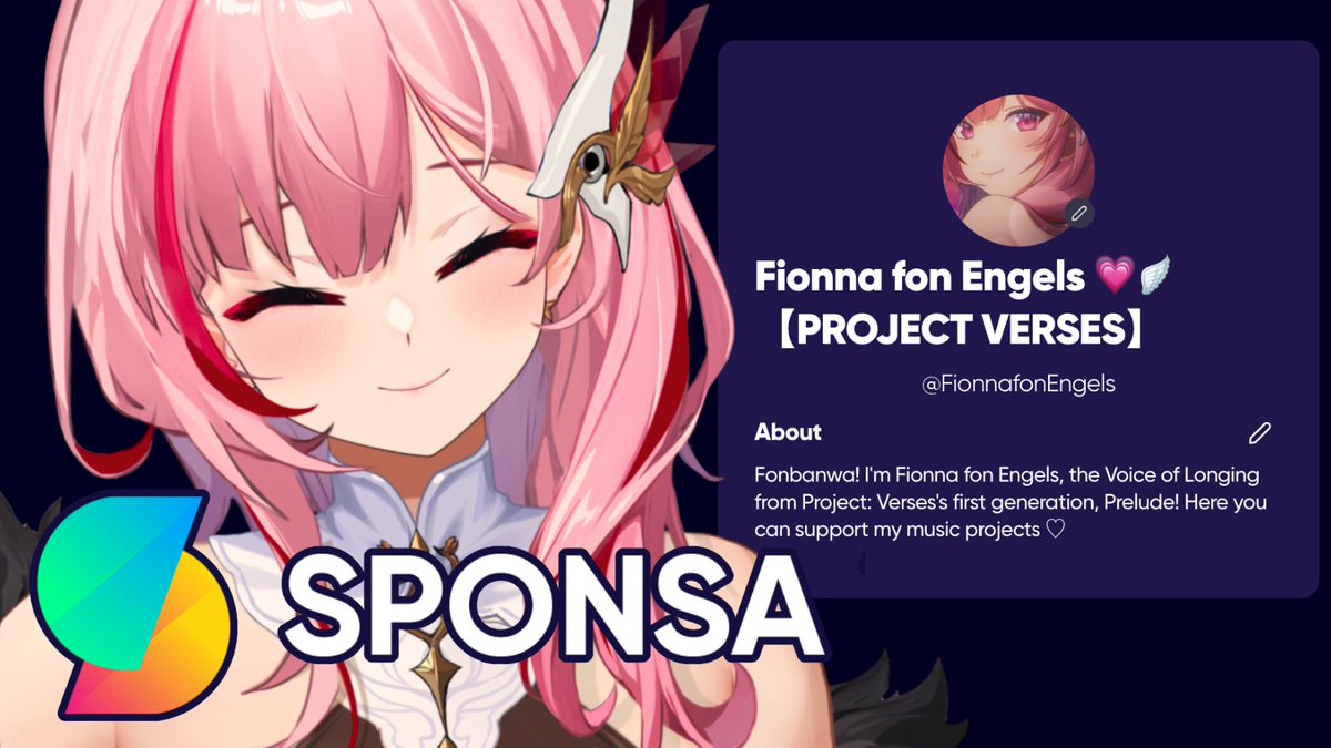 FionnafonEngels's tweet image. I'm excited to announce that I am the first company-affiliated talent on @SPONSAOfficial, a platform that lets me crowdfund projects - in my case, mine will be used for music projects only!! 

It would be cool if you could check mine out! 
💗sponsa.validatione.com/FionnafonEngels💗