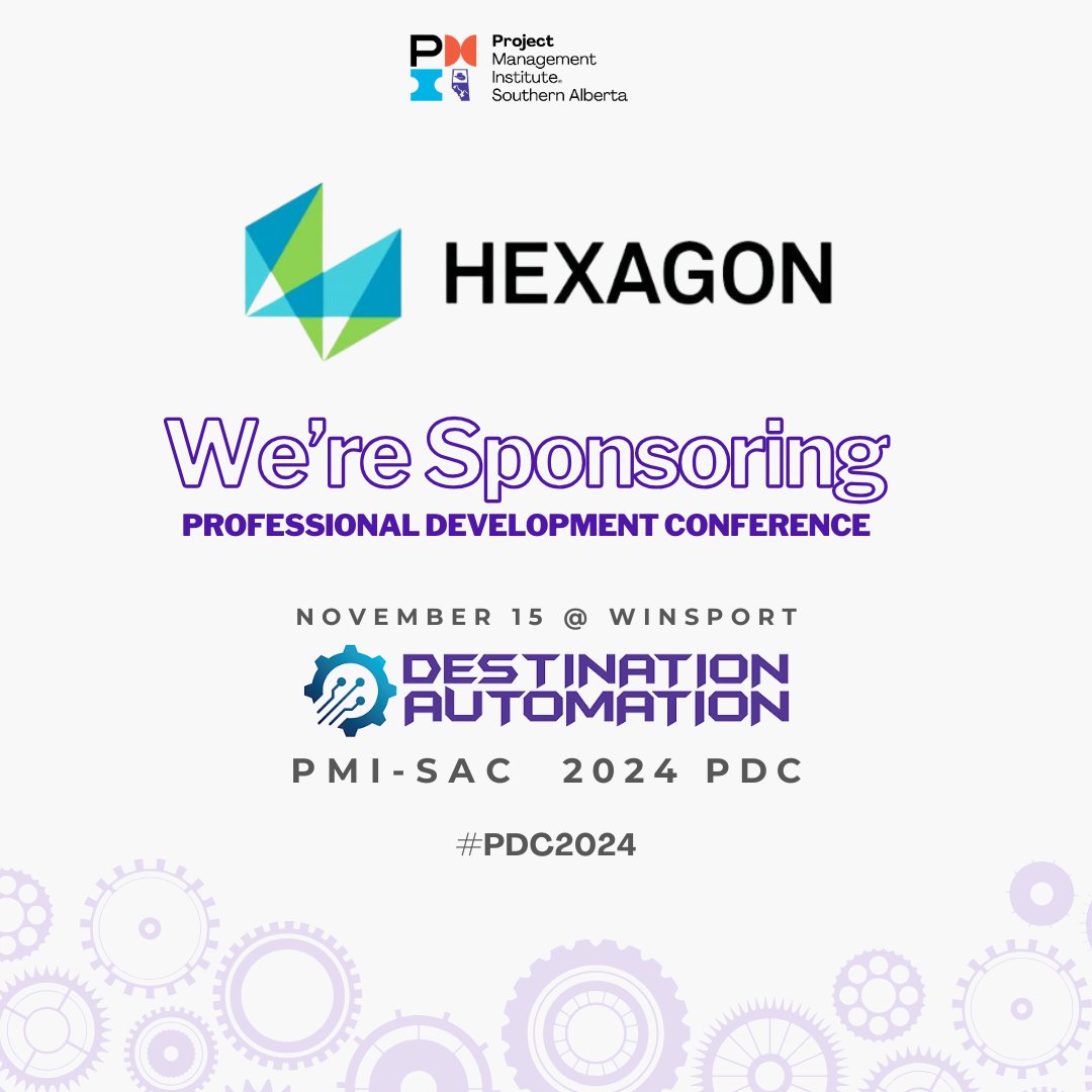 HexagonAP's tweet image. We&apos;re proud to sponsor the Professional Development Conference for the Southern Alberta chapter, taking place this Friday! This year&apos;s conference spotlights how to embrace automation... learn more here &amp;gt;&amp;gt; hxgn.biz/3AFlM7t

#PMISAC #PDC2024