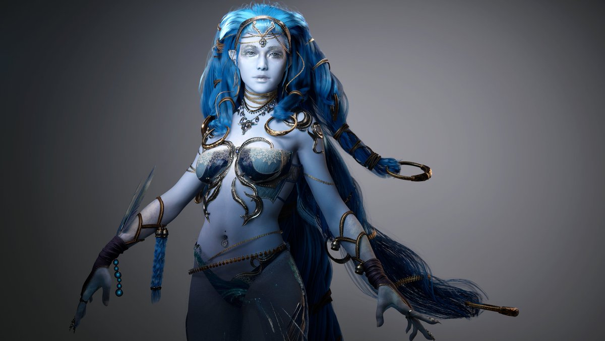 Tried some color change on Shiva for fun, Let's say a more color accurate version this time. Went ahead and also changed the SSS to have a nice blue feeling to it.