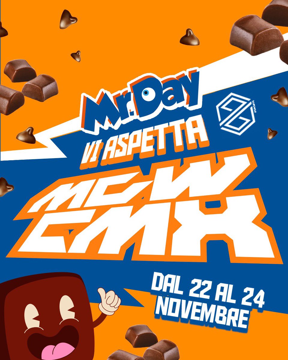 Mr.Day sarà di nuovo alla Milan Games Week &amp; Cartoomics per il secondo anno consecutivo! 🚀

Vieni a giocare la nuovissima mappa custom su #RocketRacing e gustati una dolce pausa in compagnia 😋

Ci vediamo in fiera 😎
