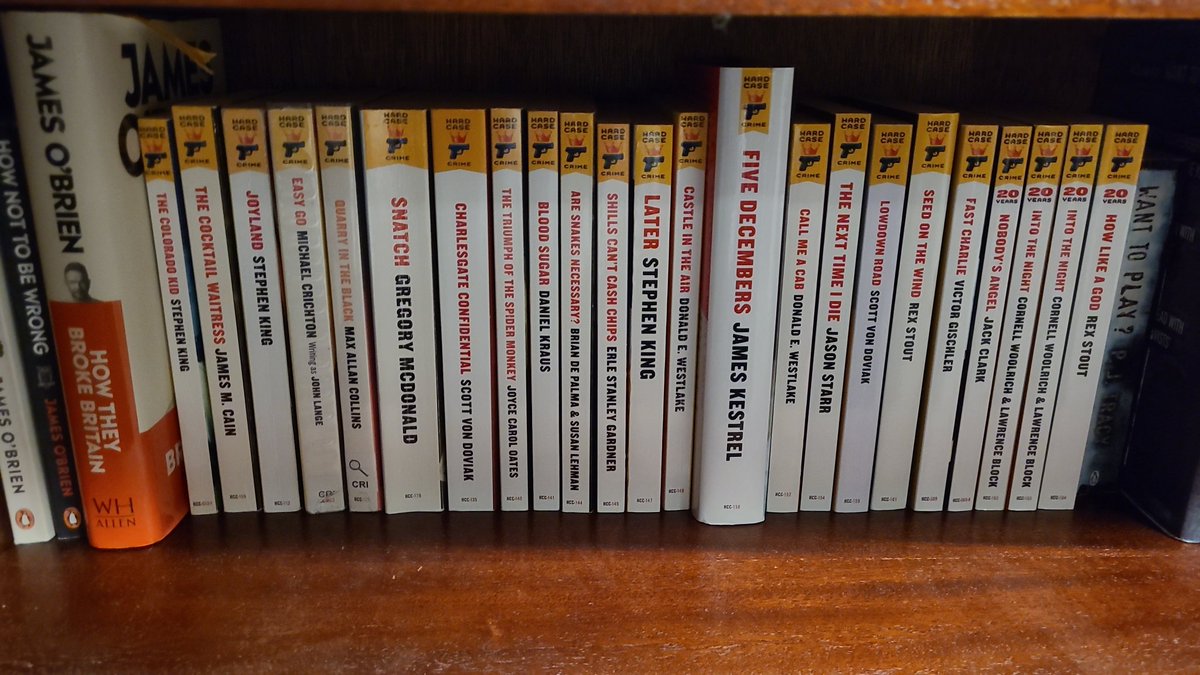 JoeCowie's tweet photo. Thank you @StephenKing for introducing me to #hardcasecrime through The Colorado Kid. An incredible series of noir, pulp fiction that's opening my eyes to so many authors I've not read before. I think I might need some more space on my shelves! https://t.co/9nL8Amd5A3