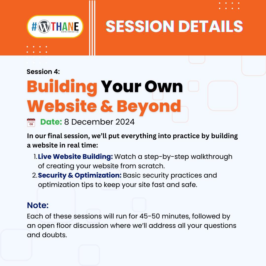 ✨ Join Us for a Free Online Session on November 17th! ✨ We've revamped the flow to cater specifically to our diverse audience. Don't miss out on this exciting opportunity!
wpthane.in/getting-good-w…