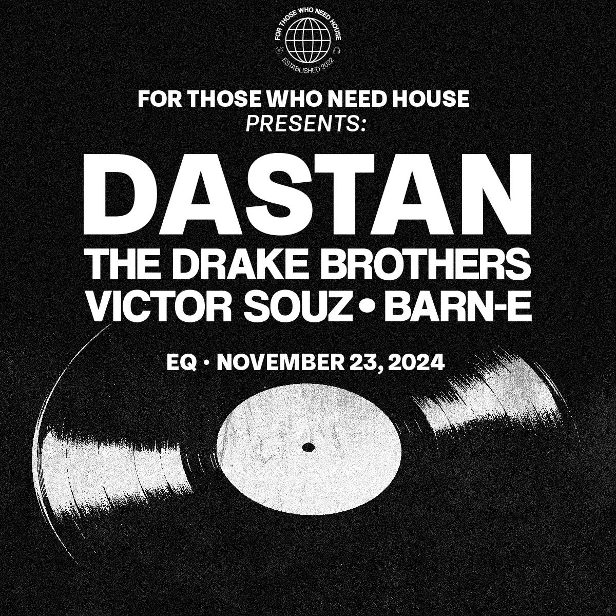 FTWNeedHouse's tweet photo. San Diego, we are honored to take over one of the city’s few powerhouse venues, EQ, on November 23, 2024. 

Music by Dastan, The Drake Brothers, Victor Souz, &amp; Barn-E.

We will see you on the dance floor. 🛸🪽🖤

Tickets➡️ https://t.co/8o5lYMO45l https://t.co/J6am0CeLw1