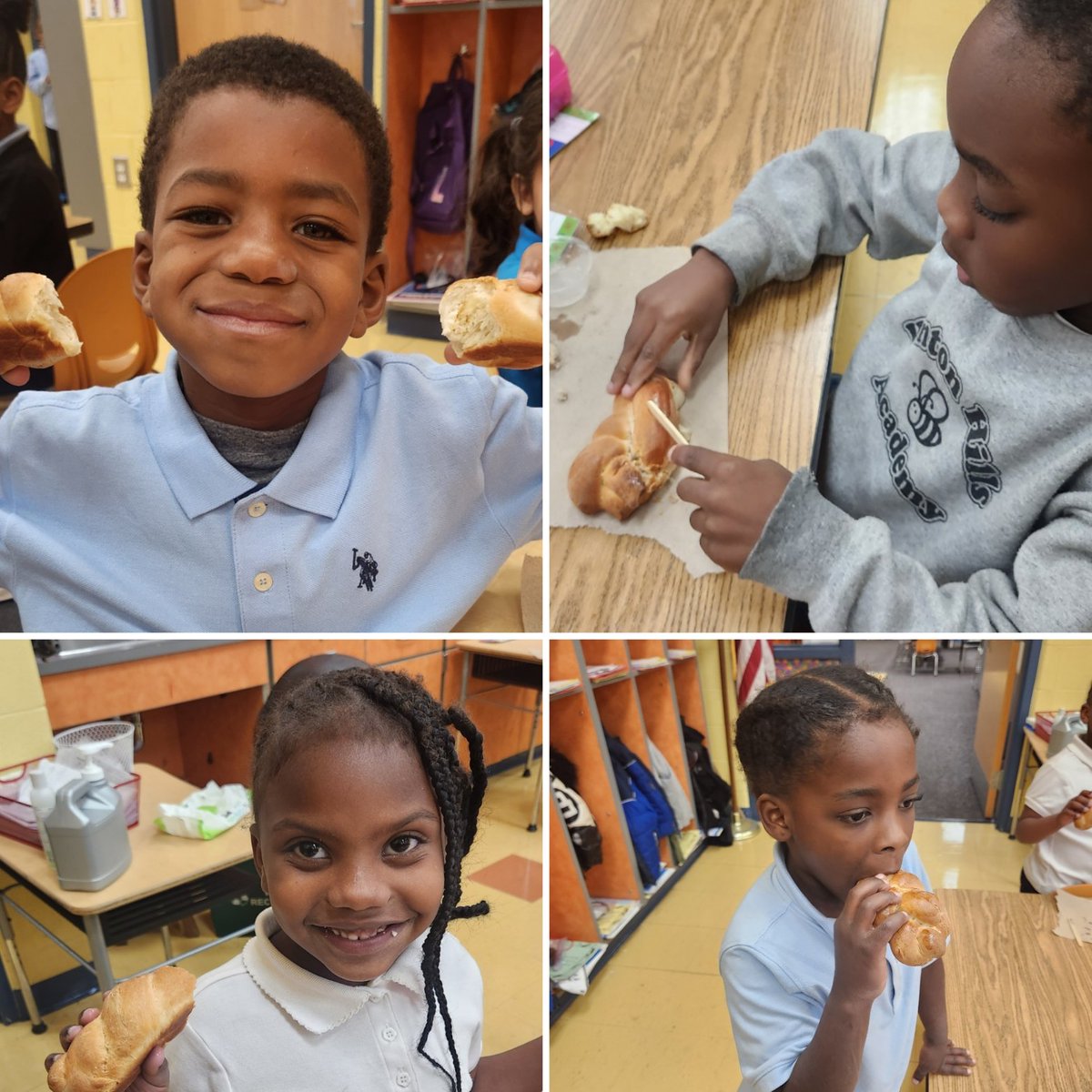 QueenMel99's tweet photo. I joined @IamCPS Kinders tasting bread they made after reading The Little Red Hen. Tomorrow they'll meet real farmers, all to experience the hard work behind food. I LOVE these classroom moments that remind us of our shared humanity! THIS is how we grow and heal. #BeMoreHuman https://t.co/EqLEO55D1c