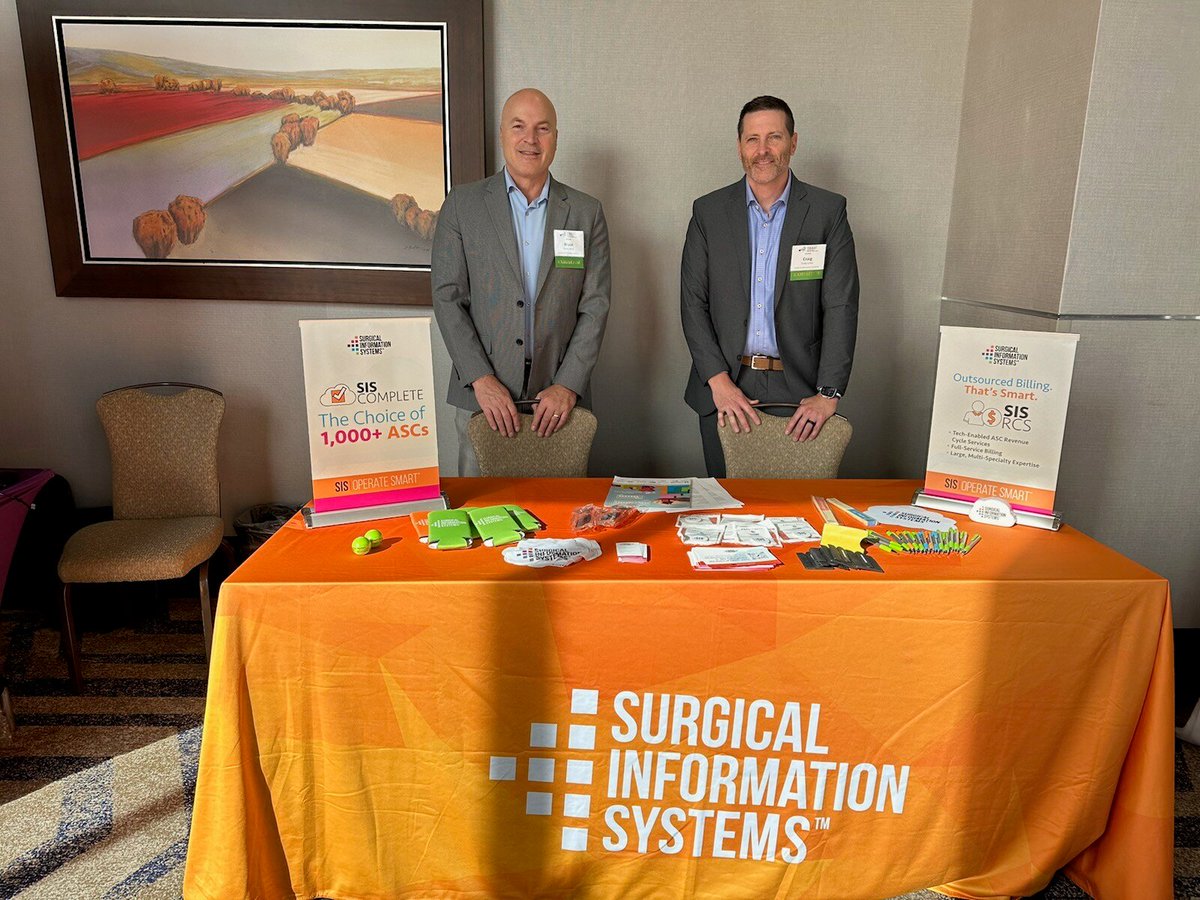 SISfirst's tweet image. Bruce and Craig are at the OAASC Conference and are excited to meet with ASCs in Ohio! Looking for ways you can take your ASC to the next level in 2025? Our team will be happy to share how SIS Complete and our Revenue Cycle Services can help support your ASC in 2025 and beyond!