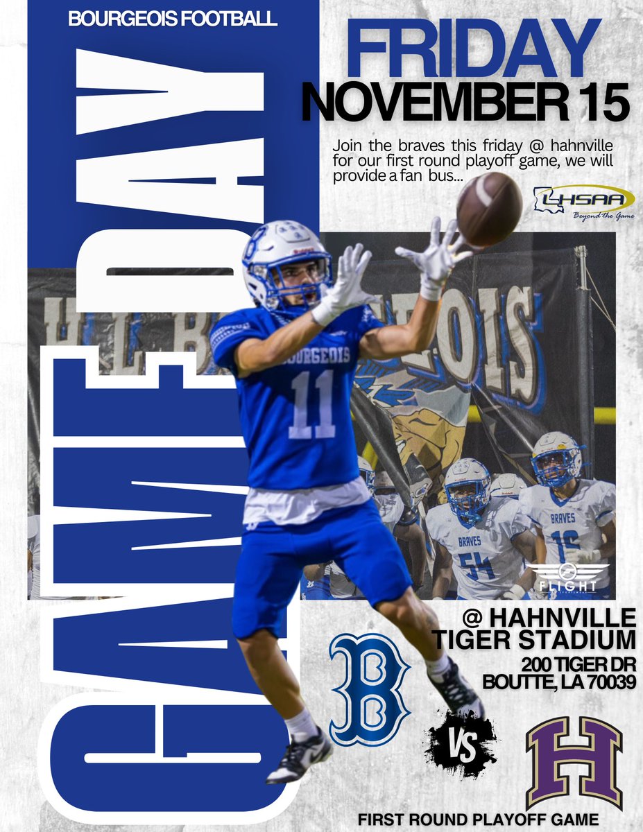 The braves travel to Boutte to take on the tigers in the first round of the Lhsaa playoffs.