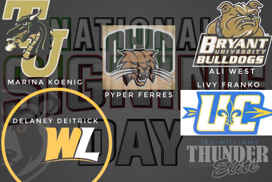 Thunder Elite Premier-Williams (@tep_williams) on Twitter photo National Signing Day for <a href="/delaney_d5/">Delaney Deitrick</a> <a href="/OliviaFranko3/">Livy Franko ✞</a> <a href="/mkoenig85/">Marina Koenig</a> <a href="/west2025c/">AlissaWest 2025C</a> & ol’ friend <a href="/PyperFerres/">Pyper Ferres</a> Wish you success on your amazing journeys that will continue to include softball! 🥎 <a href="/WLU_Softball/">West Liberty Softball</a> <a href="/TiffinUSoftball/">Tiffin University Softball</a> <a href="/UCArrowSoftball/">Ursuline Softball</a> <a href="/BryantSoftball/">Bryant Softball</a> <a href="/OhioBobcats/">Ohio Bobcats</a> #TEPremier National Signing Day for <a href="/delaney_d5/">Delaney Deitrick</a> <a href="/OliviaFranko3/">Livy Franko ✞</a> <a href="/mkoenig85/">Marina Koenig</a> <a href="/west2025c/">AlissaWest 2025C</a> & ol’ friend <a href="/PyperFerres/">Pyper Ferres</a> Wish you success on your amazing journeys that will continue to include softball! 🥎 <a href="/WLU_Softball/">West Liberty Softball</a> <a href="/TiffinUSoftball/">Tiffin University Softball</a> <a href="/UCArrowSoftball/">Ursuline Softball</a> <a href="/BryantSoftball/">Bryant Softball</a> <a href="/OhioBobcats/">Ohio Bobcats</a> #TEPremier