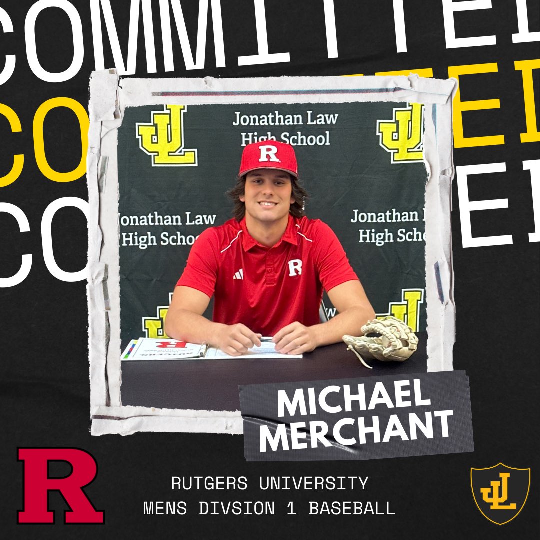 👏👏✍️Congratulations to Michael Merchant on signing his commitment to Rutgers University for Division I Baseball! 🔴⚾️⚫️ Go Scarlet Knights!!⚔️🪓