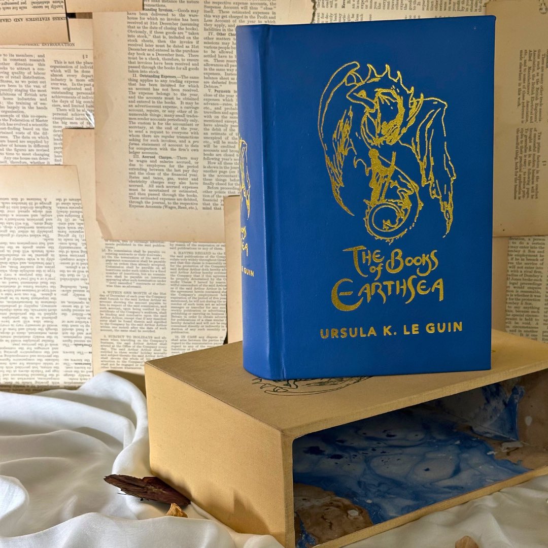 RareBiblio's tweet photo. ✨ Presenting our #exclusive custom edition of #TheBookofEarthsea by #UrsulaKLeGuin. This #masterpiece, paired with a #handdesigned #book sleeve, was an exclusive creation for our dear friend #James. A true celebration of #beauty in every detail! 📚💫 https://t.co/bamnnsGN3t