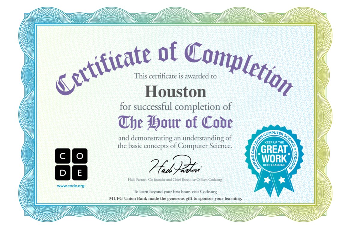 Congrats AJ, Khloe, James, and Houston for being the first to complete The Hour of Code in STEM today!@FreedomVolusia #stemeducation