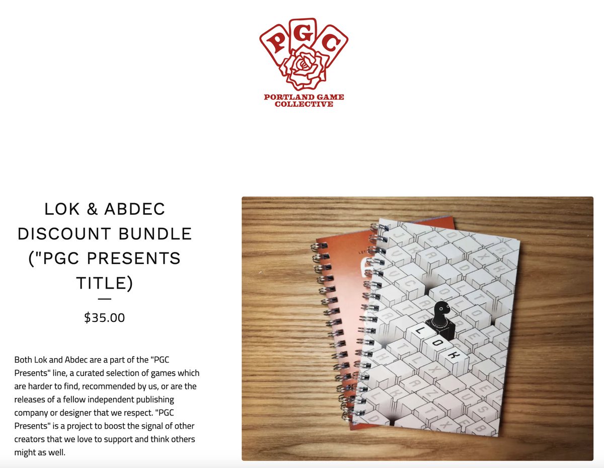 Letibus Design (@letibus_design) on Twitter photo I have a very exciting collaboration to announce - my puzzle books LOK and Abdec are now available to purchase directly in North-America through <a href="/GamePortland/">Portland Game Collective</a> , distributor and publisher of many great games! You can check out their store here:
portlandgamecollective.bigcartel.com I have a very exciting collaboration to announce - my puzzle books LOK and Abdec are now available to purchase directly in North-America through <a href="/GamePortland/">Portland Game Collective</a> , distributor and publisher of many great games! You can check out their store here:
portlandgamecollective.bigcartel.com