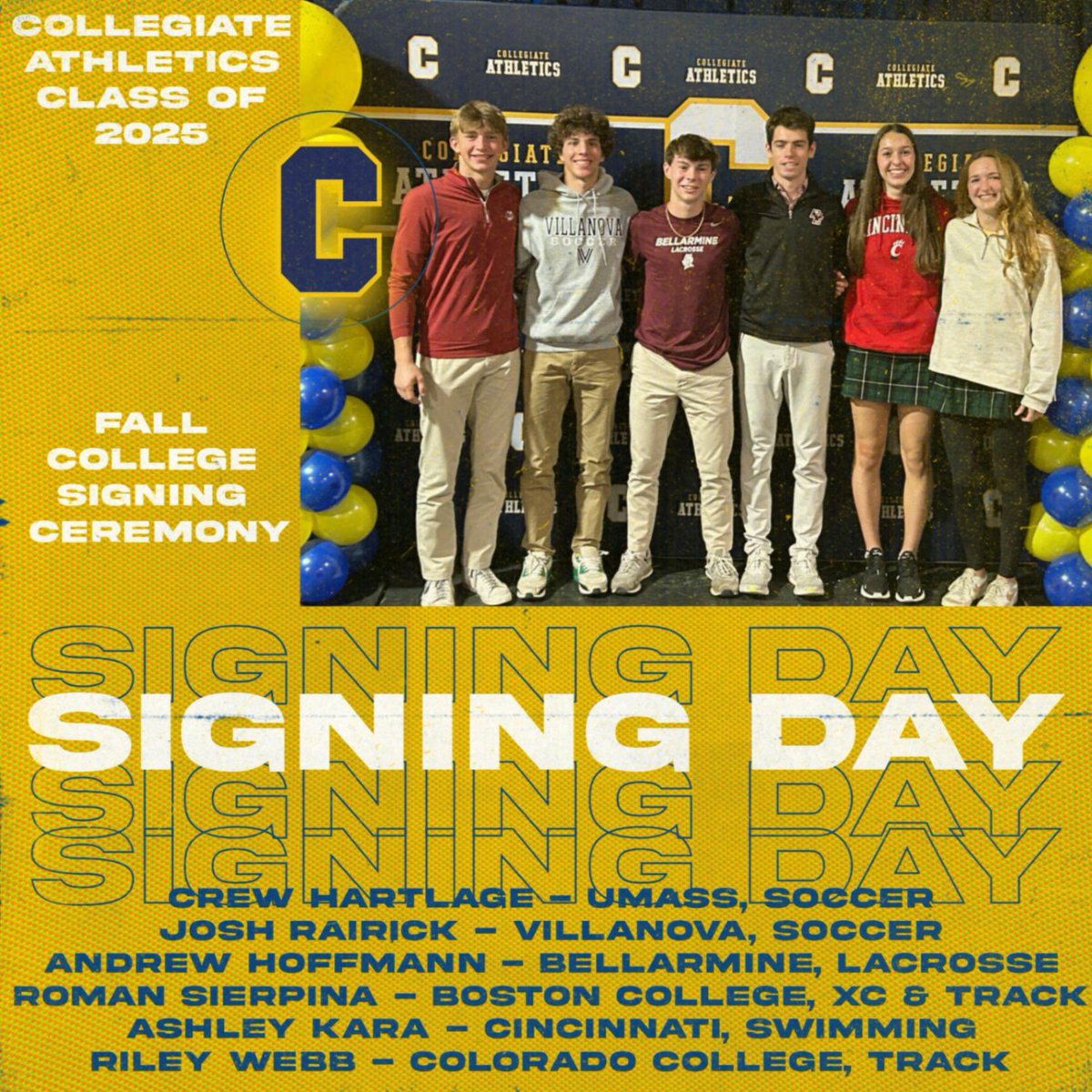 Congrats to these 6 from the Class of 2025 who have committed to continuing their sport and education at the next level! We had a great time celebrating you with our US student body, faculty, staff, your families, and many coaches &amp; special guests.