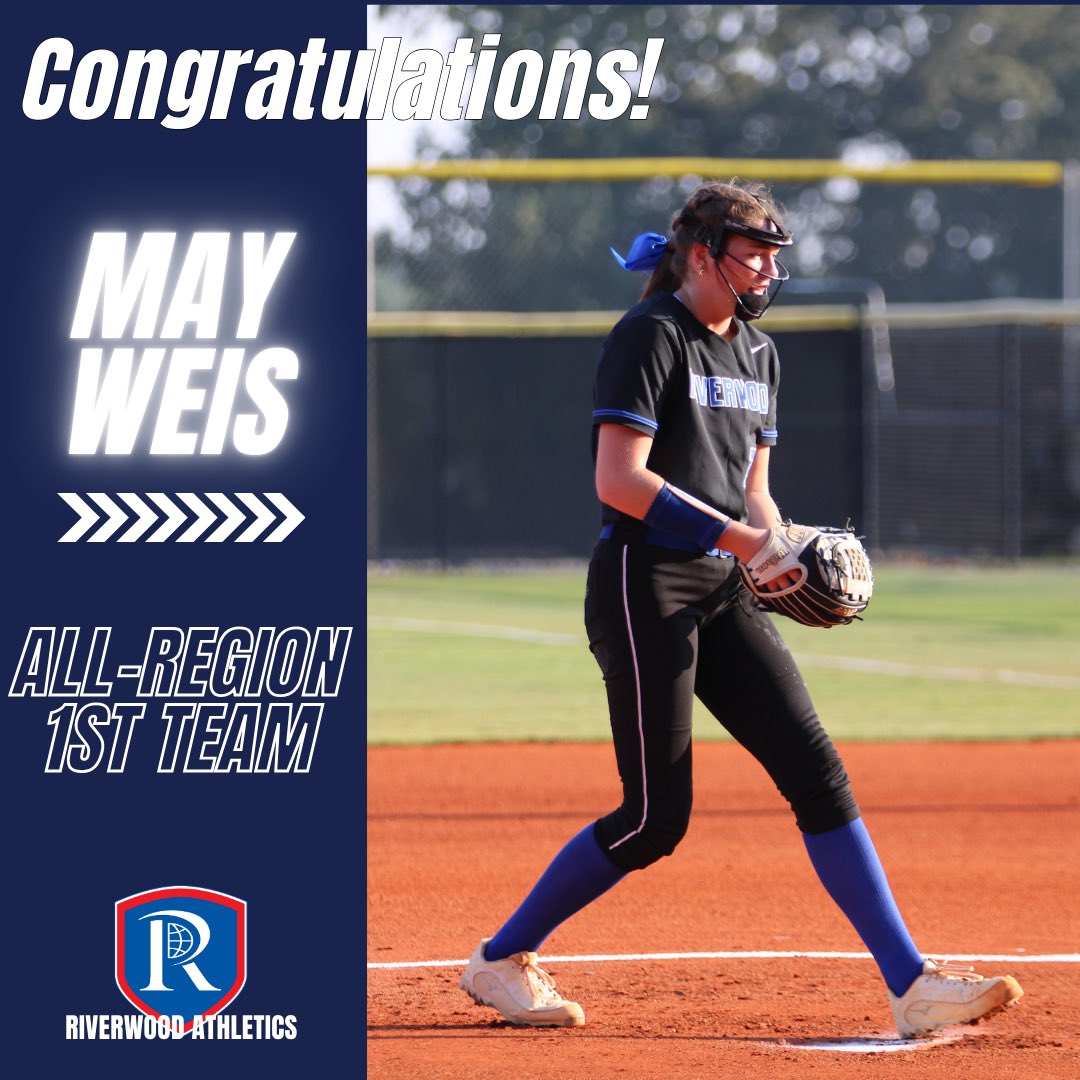 RICSAthletics's tweet image. Congratulations to @ricsfastpitch Sophomore @MayWeis2027, who was named to the All-Region First Team. Not only did May record 200 strikeouts for the Raiders this season, but she also had great production at the plate with a .441 batting average.